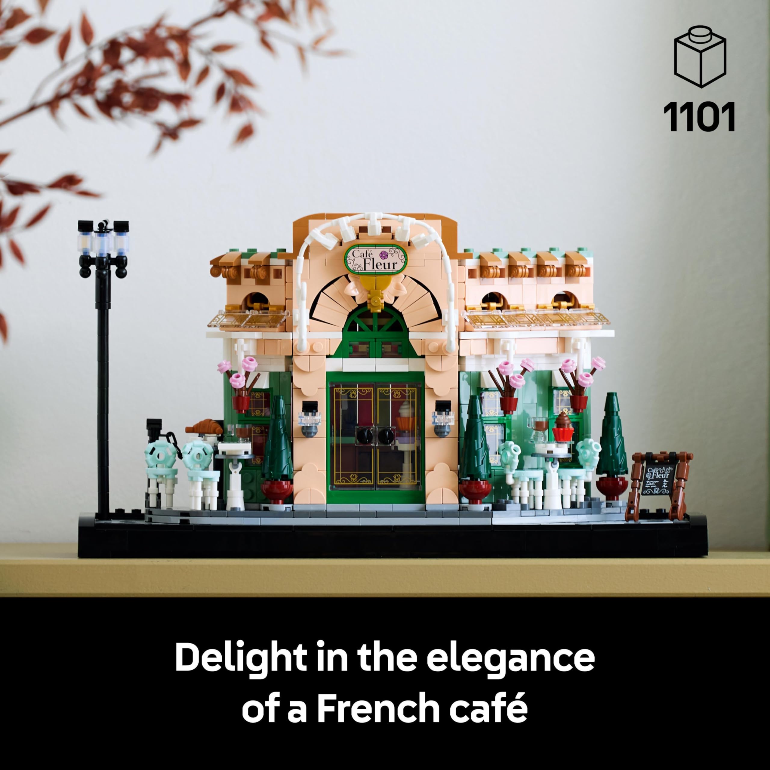 LEGO Icons French Café Building Set - 1101-Piece Adult Model with Facade & Flowerpots 7