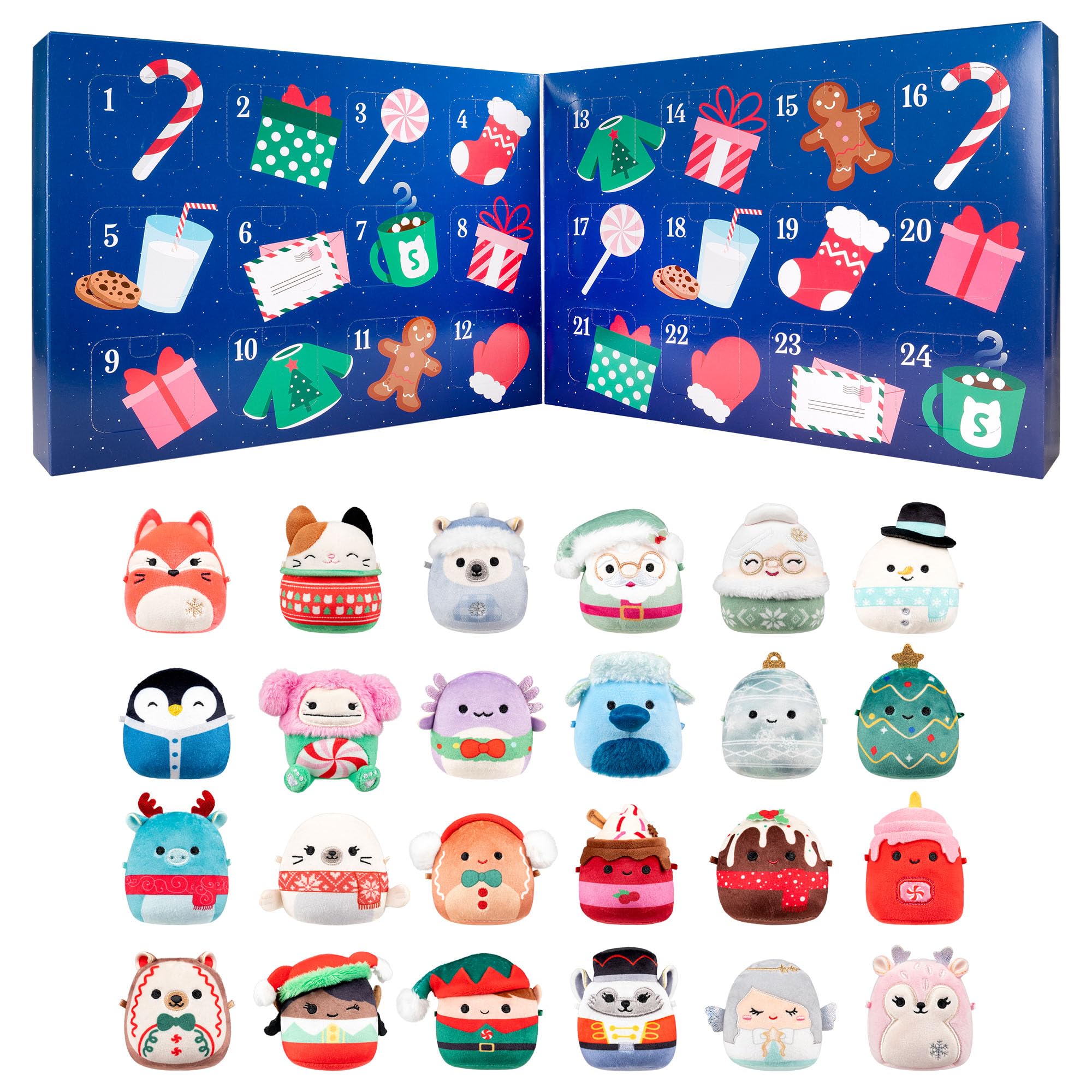 Micromallows Squishmallows 24-Day Holiday Plush Advent Calendar - 3+ Years