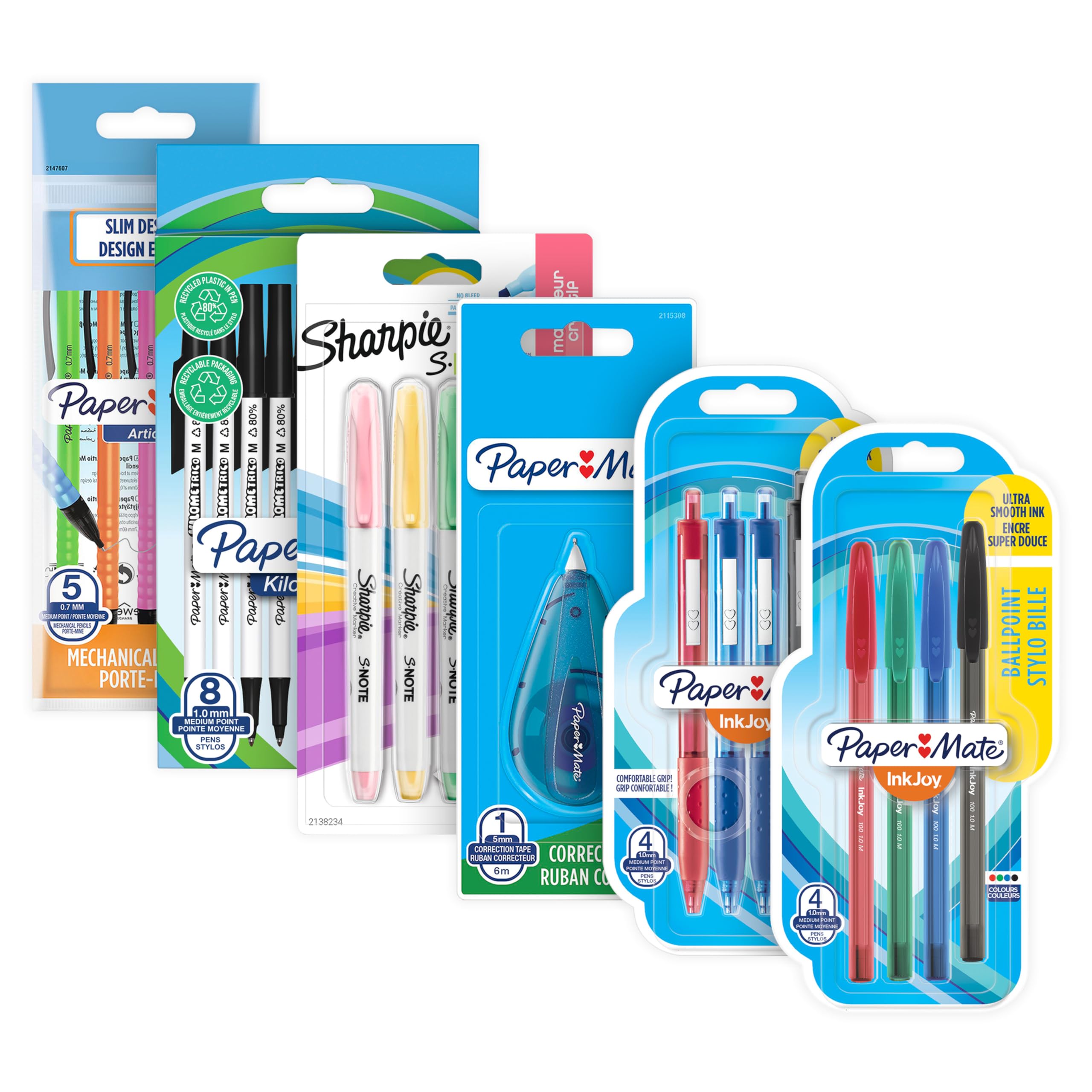 Paper Mate & Sharpie 26 Piece Pen and Pencil Set with Highlighters and Correction Tape | Assorted Colors