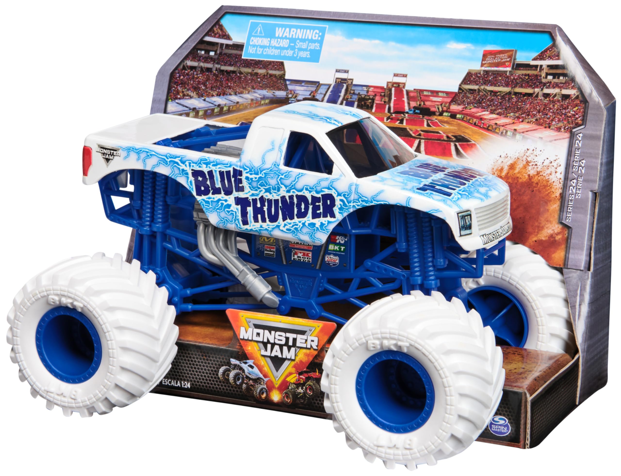 Monster Jam Blue Thunder Monster Truck - 1:24 Scale Die-Cast Vehicle for Kids 7