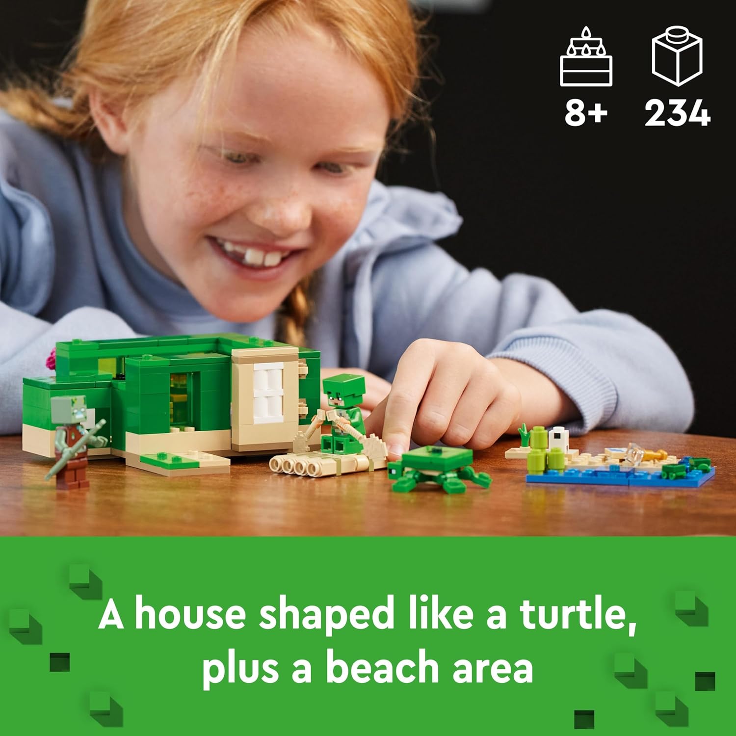 LEGO Minecraft The Turtle Beach House - Building Set with Turtle Warrior, Drowned & Turtles for Kids 8+ 3