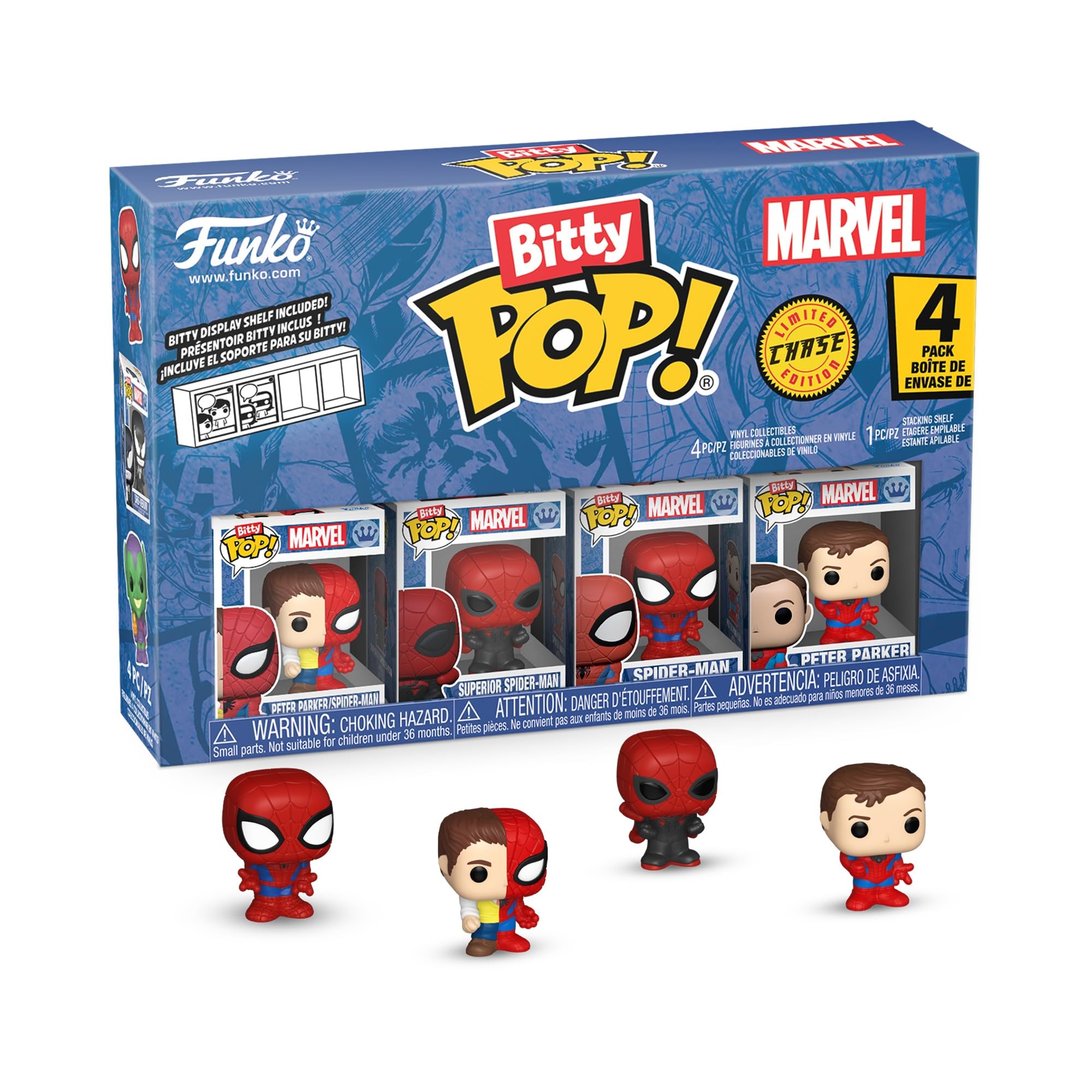 Funko Bitty Pop! Spider-Man Parker Split 4pk with Mystery Mini Figure 8