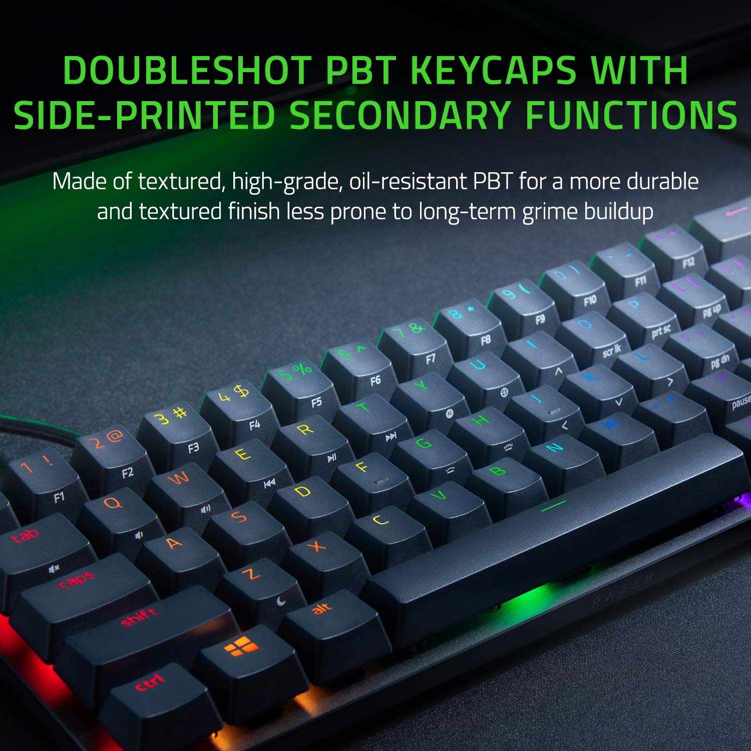 Razer Huntsman Mini - 60% Compact Gaming Keyboard with Purple Clicky Optical-Mechanical Switches, Doubleshot PBT Keycaps, Detachable USB-C Cable | UK Layout | Black 11