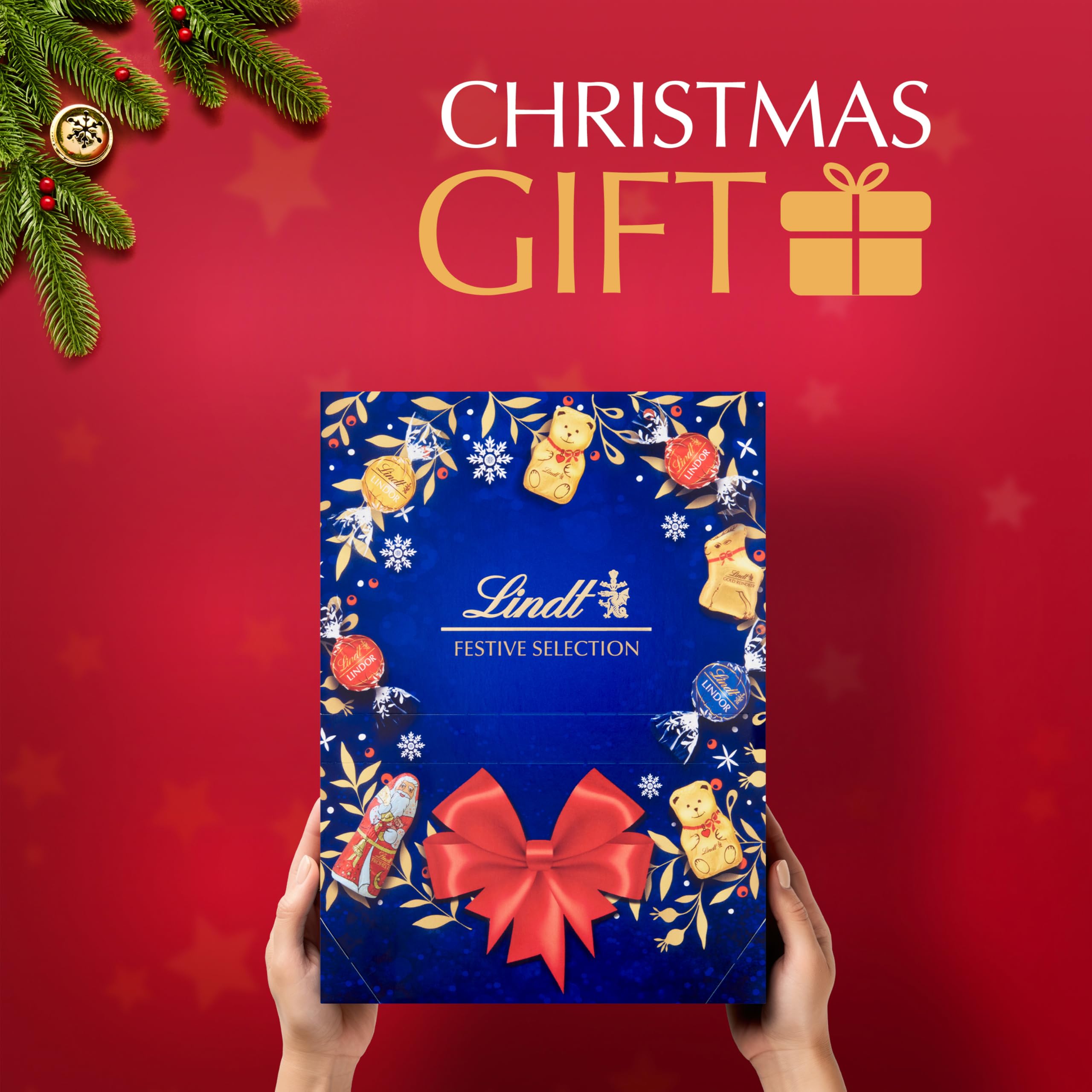 Lindt Festive Selection Christmas Sharing Box – Large 690g (Approx. 60 Pieces)