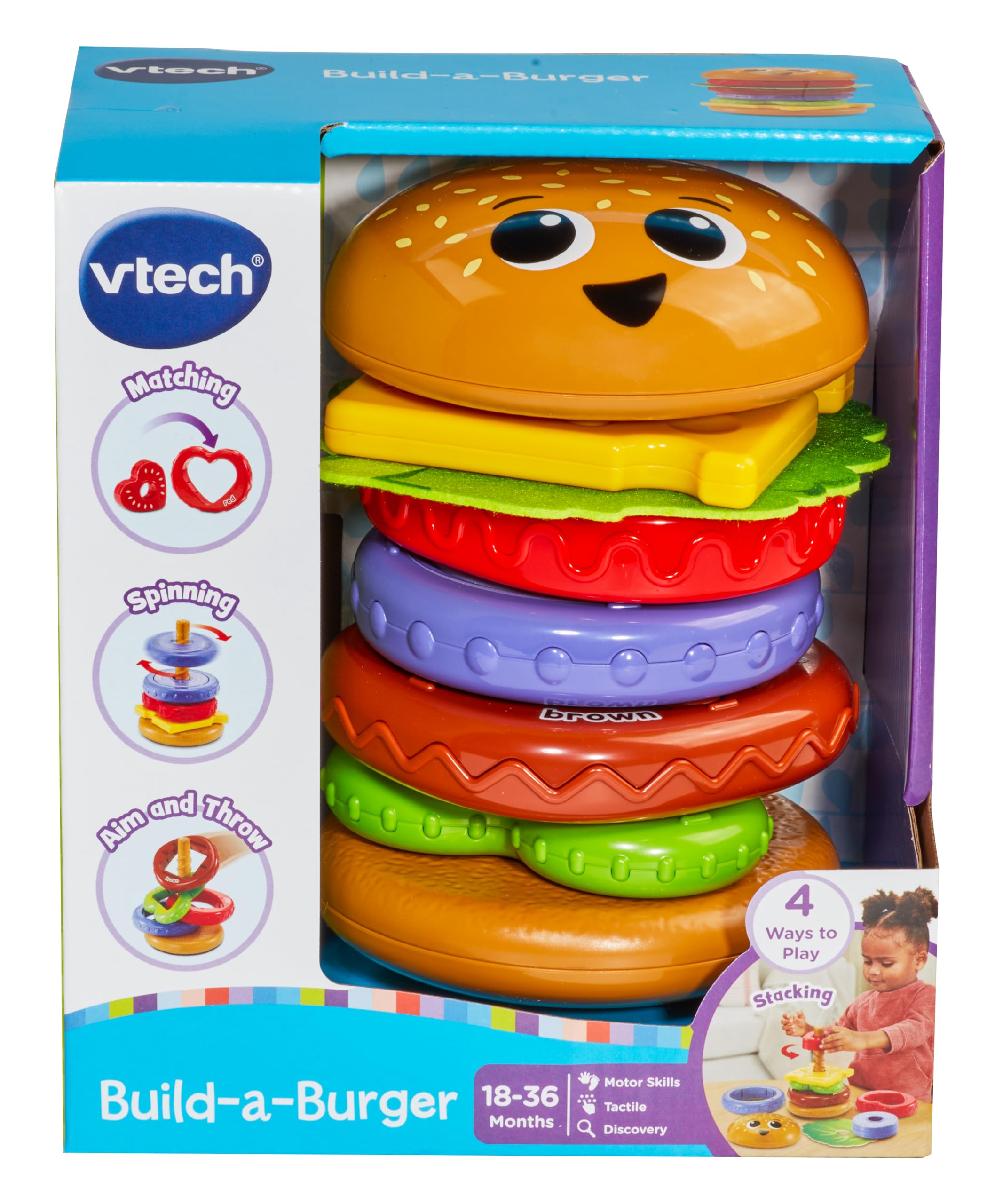 VTech Baby Build-a-Burger - Stacking and Sorting Toy for Toddlers 18 Months+ 6