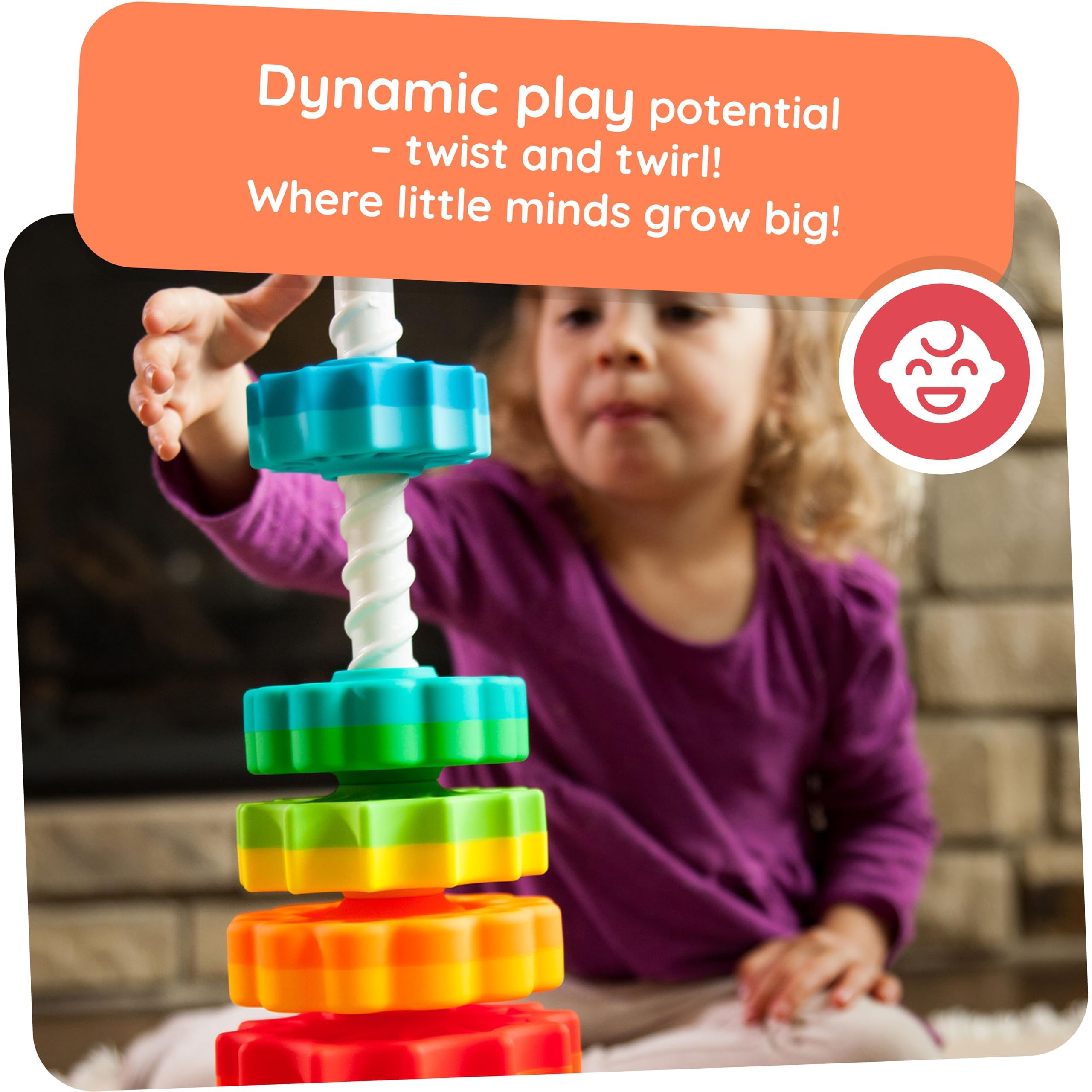 Fat Brain SpinAgain FA110-1 Stacking & Twirling Toy for Toddlers 15