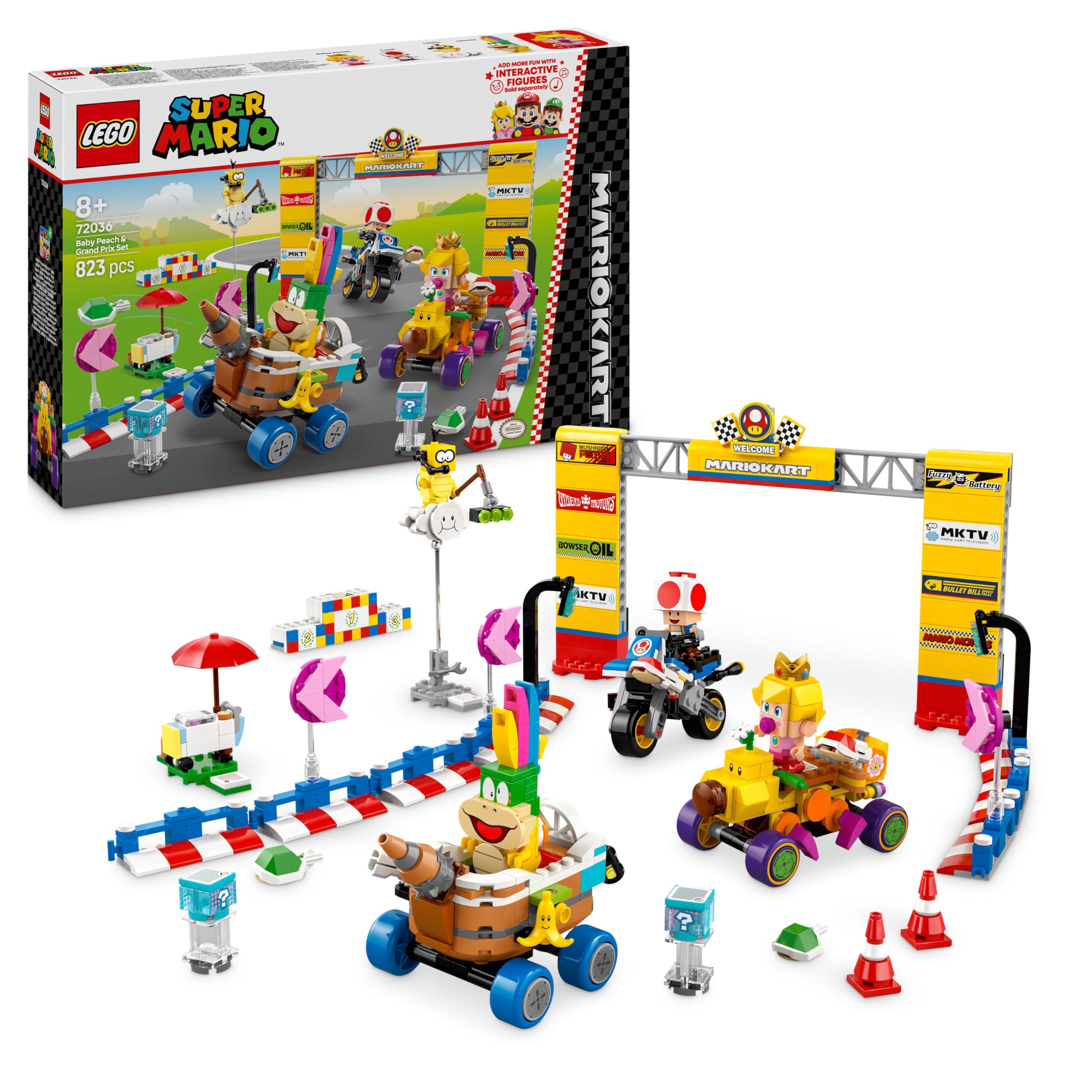 LEGO Super Mario: Mario Kart – Baby Peach & Grand Prix Building Toy Set - 823 Pieces