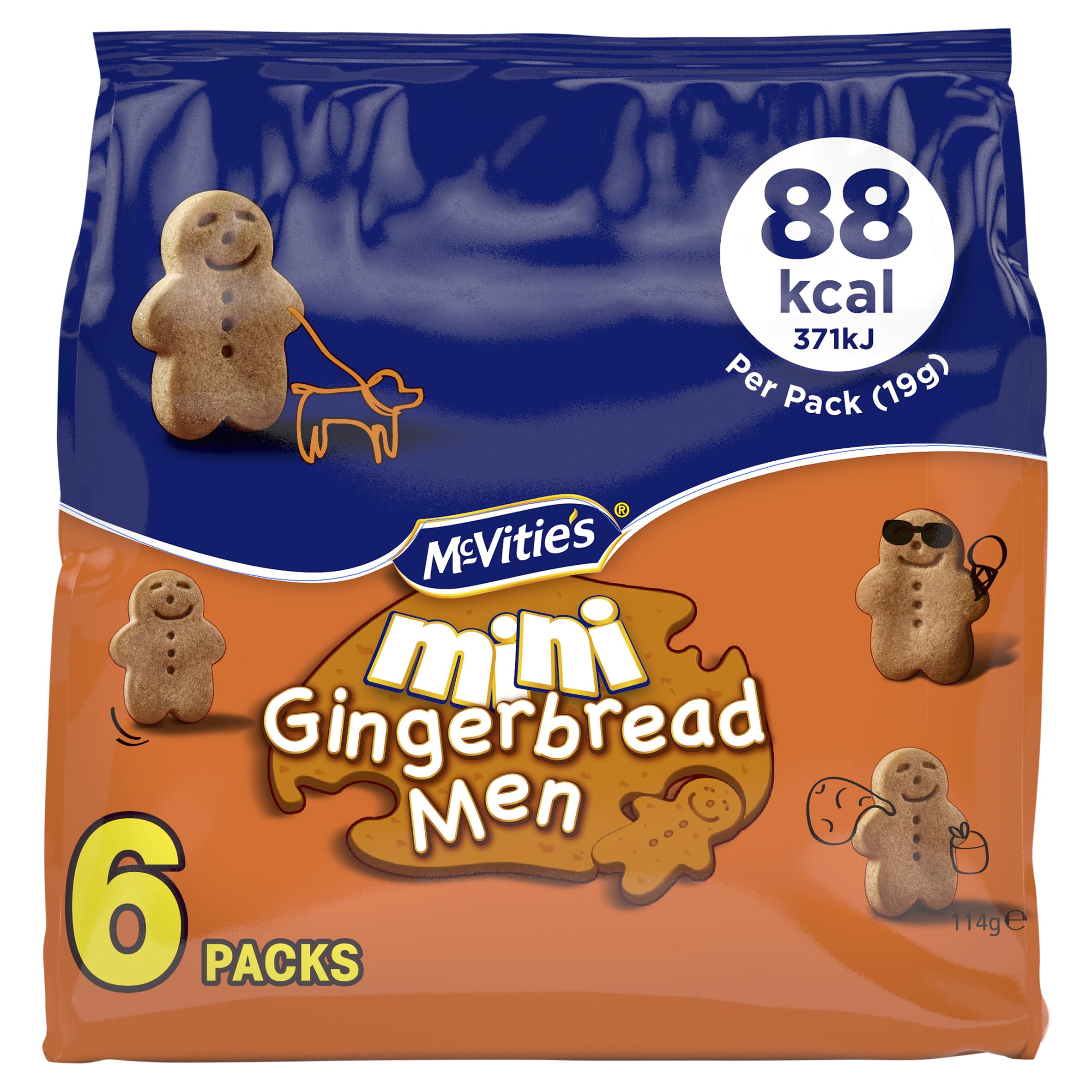 McVitie's Mini Gingerbread Men Chocolate-Covered Cookies (Pack of 6)