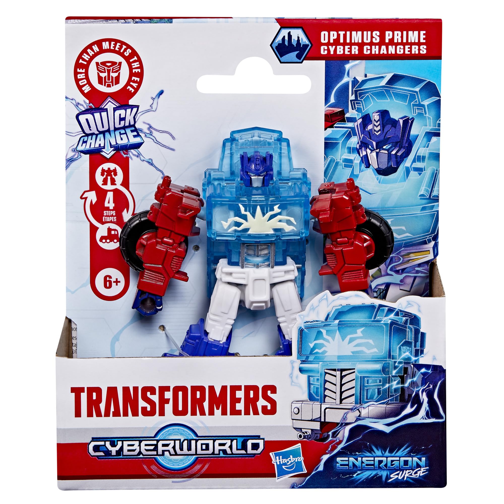 Transformers Optimus Prime Cyber Changers Energon Surge Action Figure | 4-Inch Robot 3