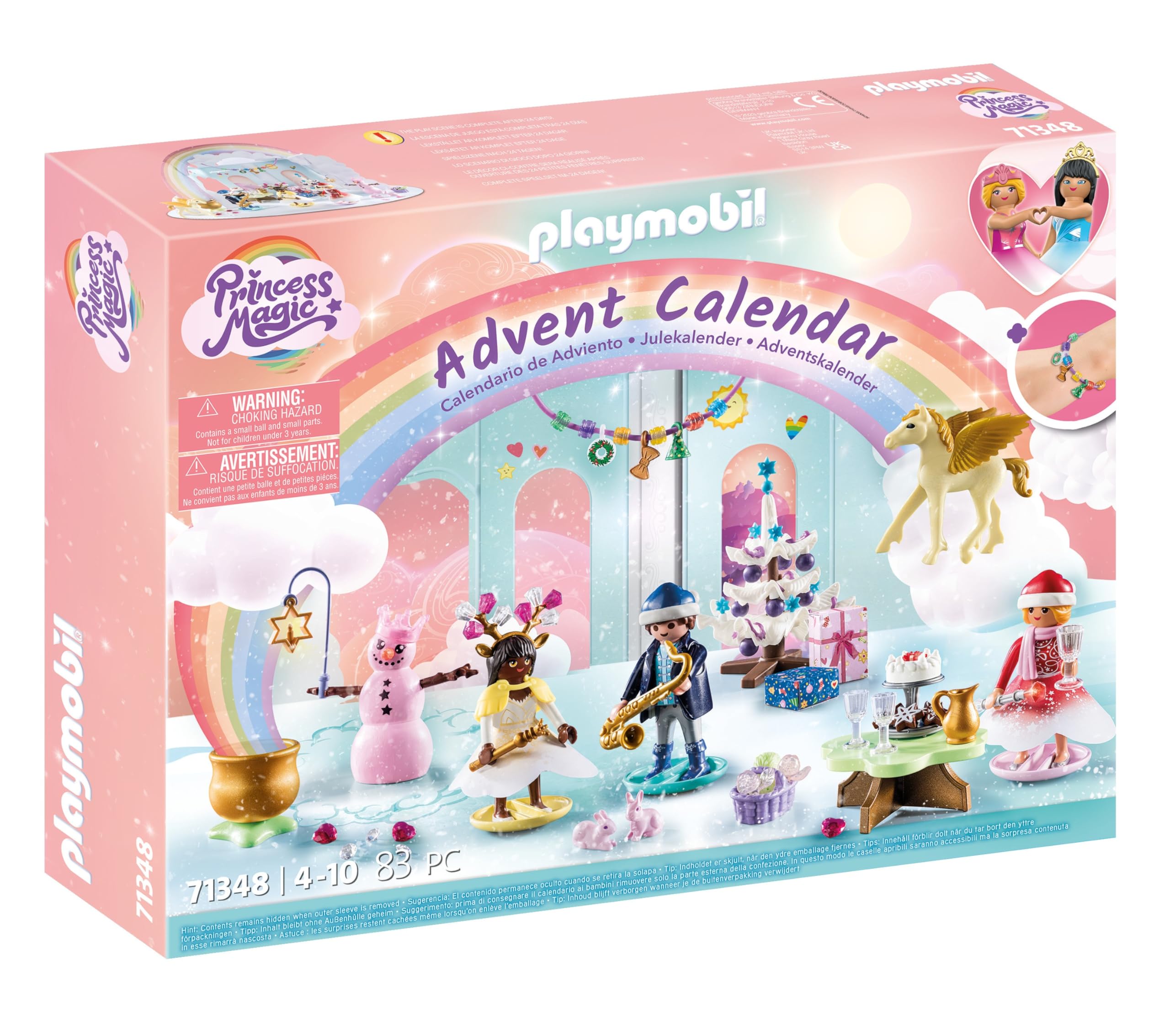 PLAYMOBIL 71348 Advent Calendar: Christmas under the Rainbow - 83-Piece Playset for Ages 4+