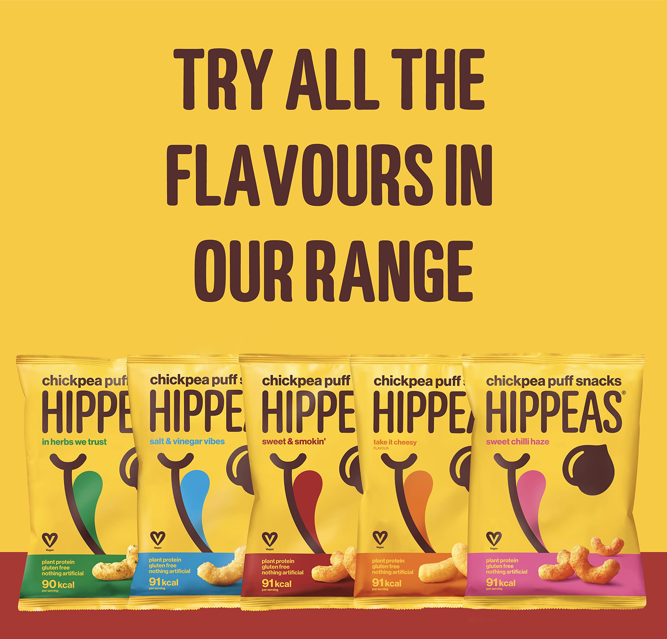 Hippeas Smoky Paprika Chickpea Puff Vegan Multipack Crisps | 24 x 22g Snack 5