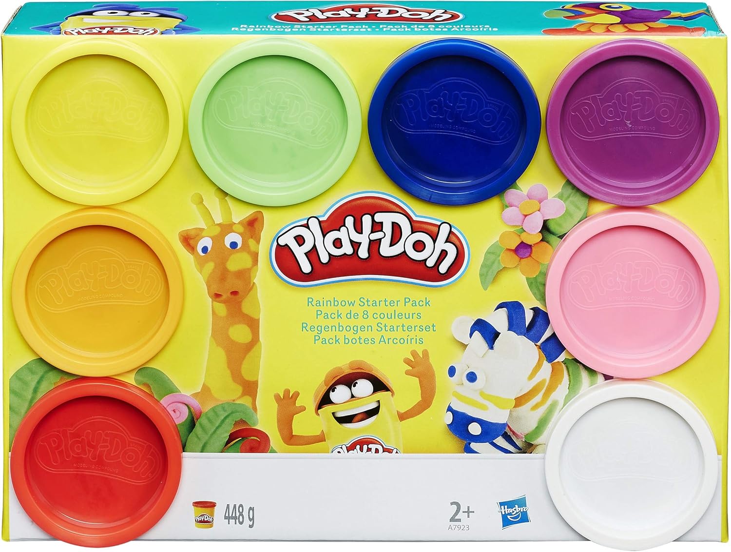 Play-Doh Rainbow Pack - 8 Canisters of 56g Clay Each, Multi Coloured Dough Set (A7923EU6) 4