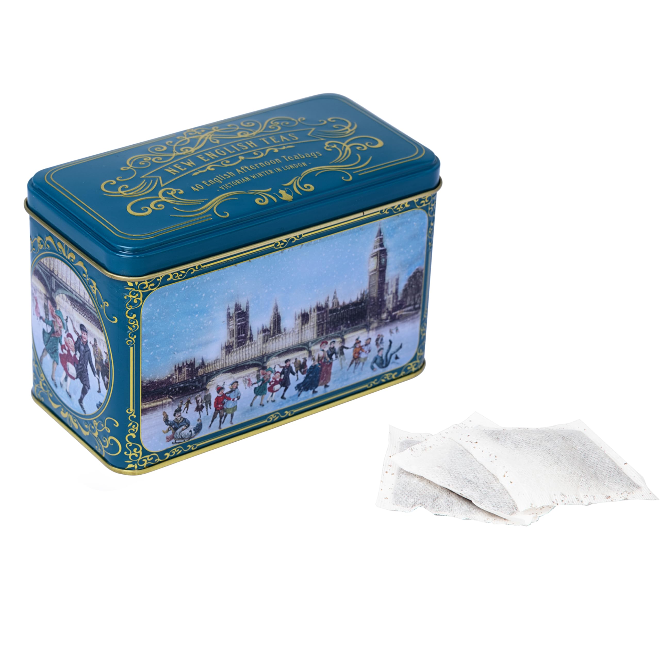 New English Teas Victorian Skaters Weihnachtsteedose – Nachmittagsteemischung, 80 g (40 Teebeutel) 6
