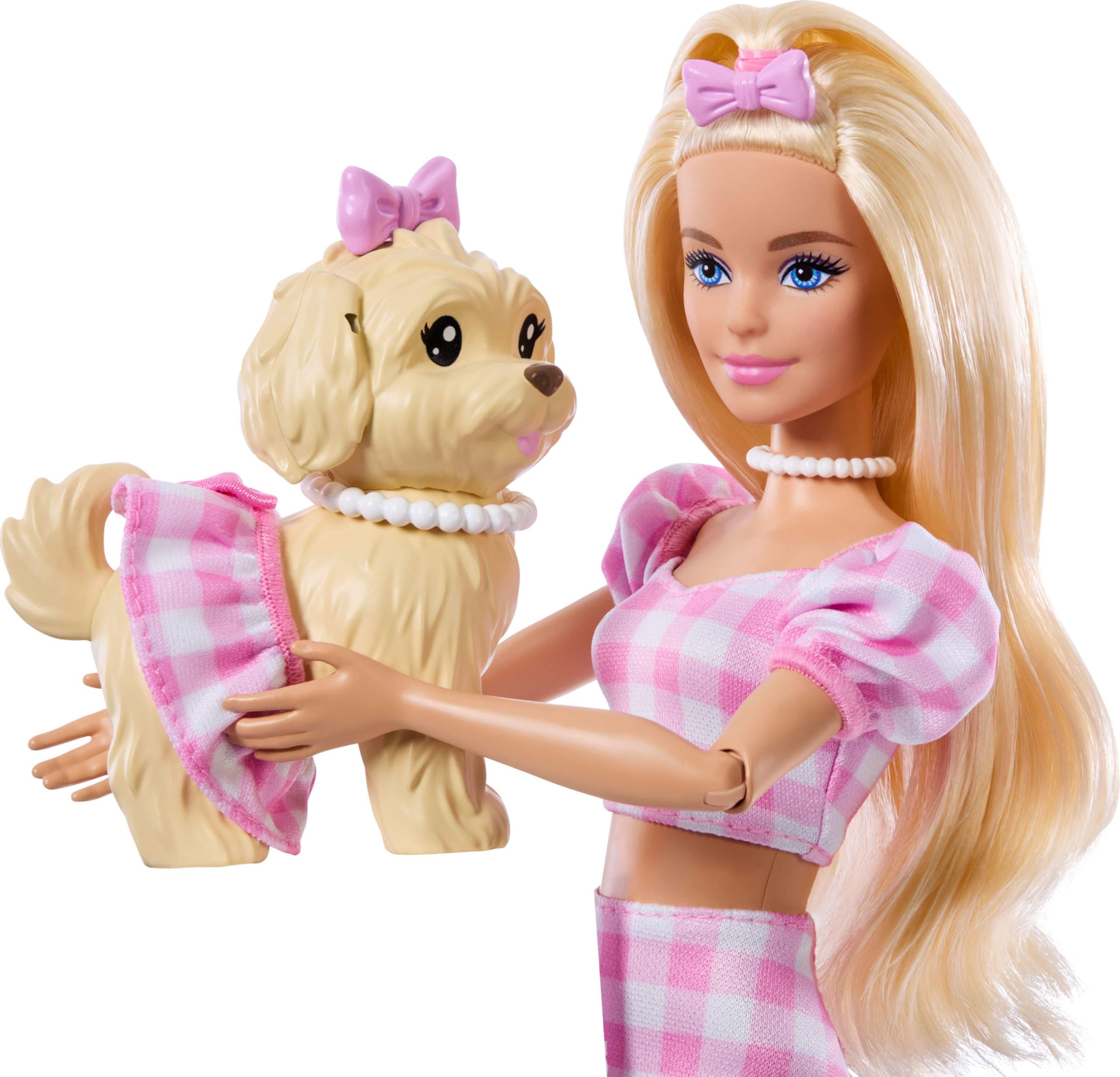 Barbie Twinning Looks Doll with Pet Dog - Matching Pink Gingham Outfits & Accessories, JFP36 6