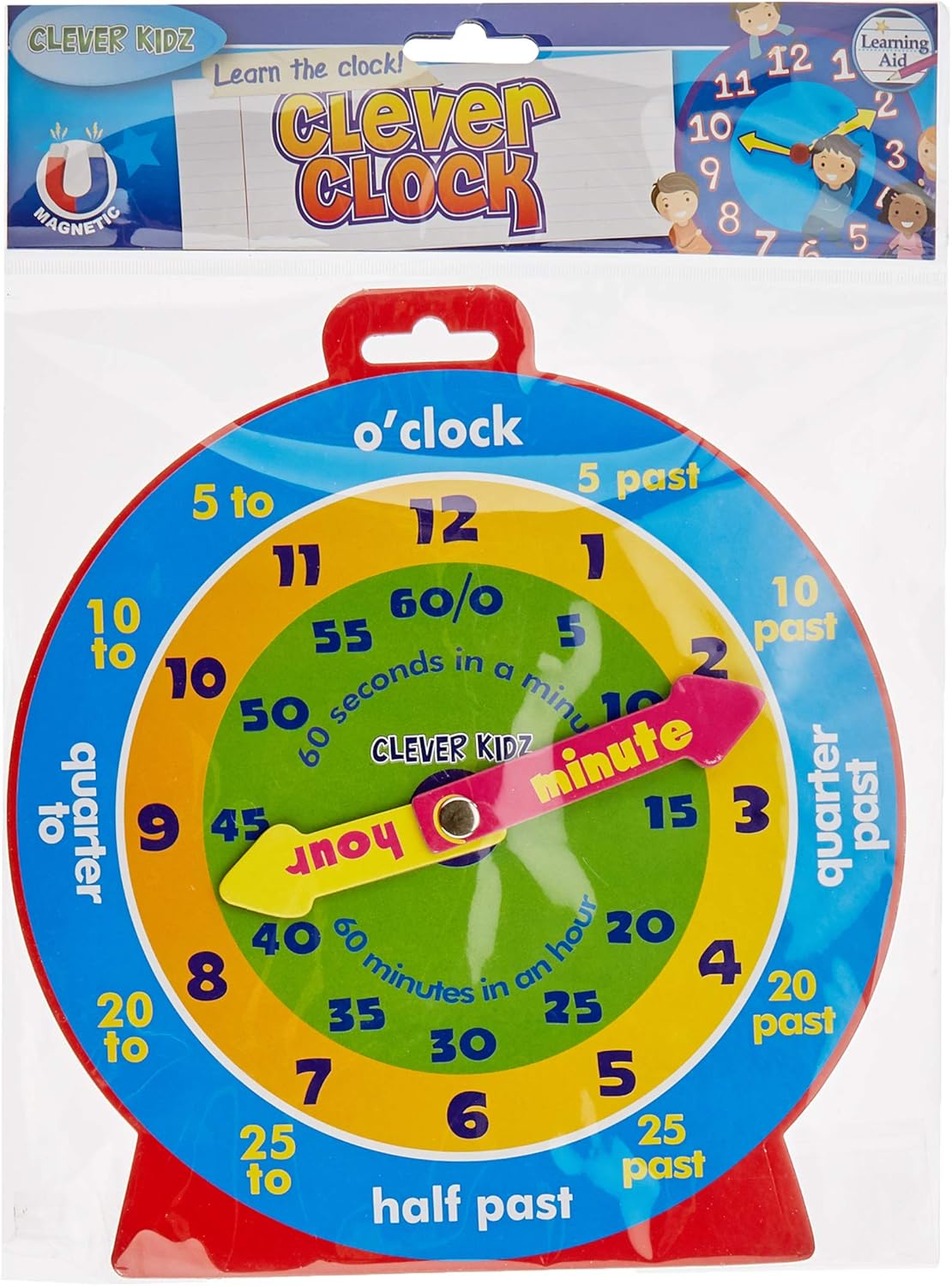 Premier Stationery Clever Kidz Magnetic Clever Clock - Educational Learning Toy for Kids 3