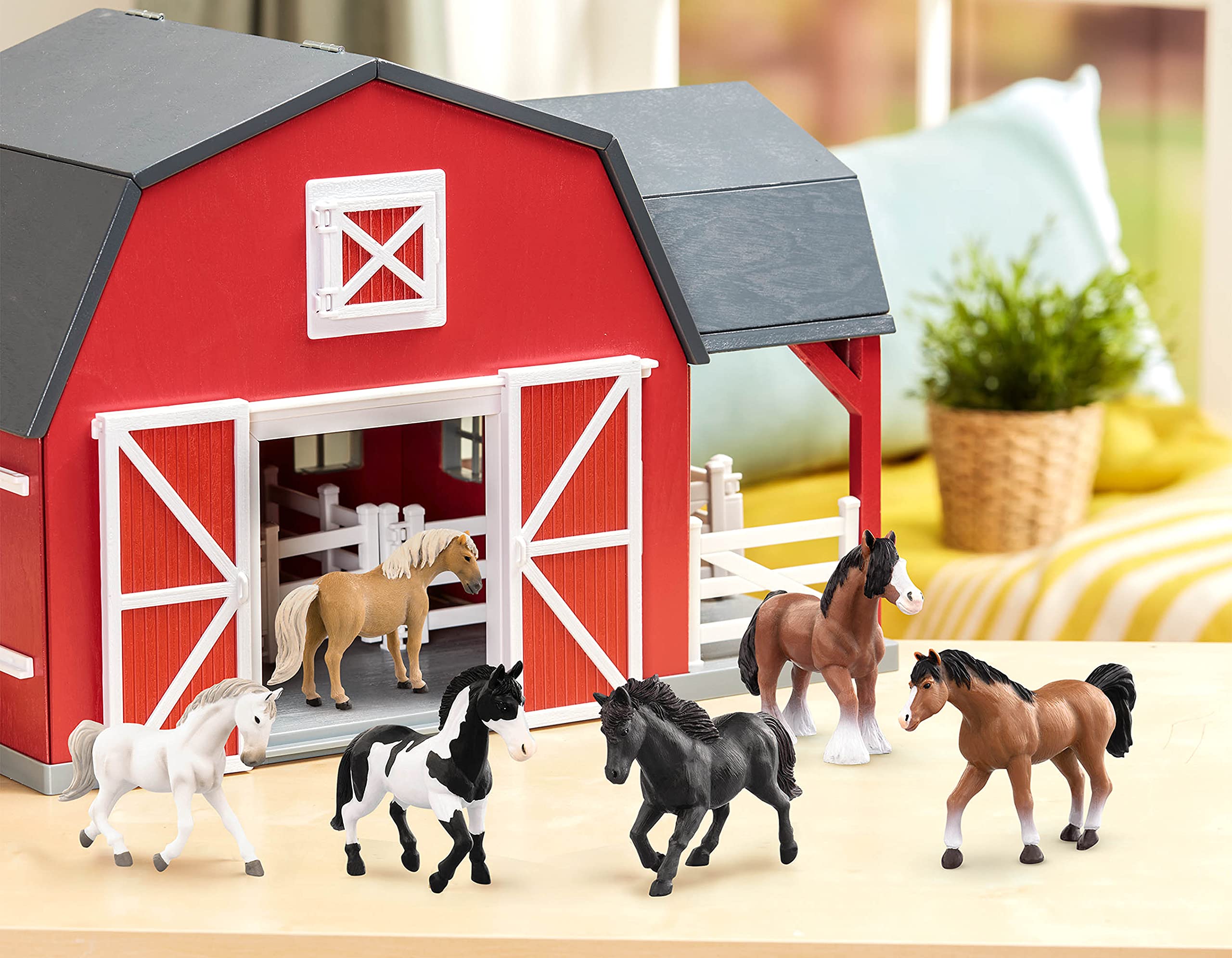 Terra by Battat 6-Piece Realistic Horse Figurines Set - 6-Inch Plastic Animal Play Figures for Kids 3+ 8