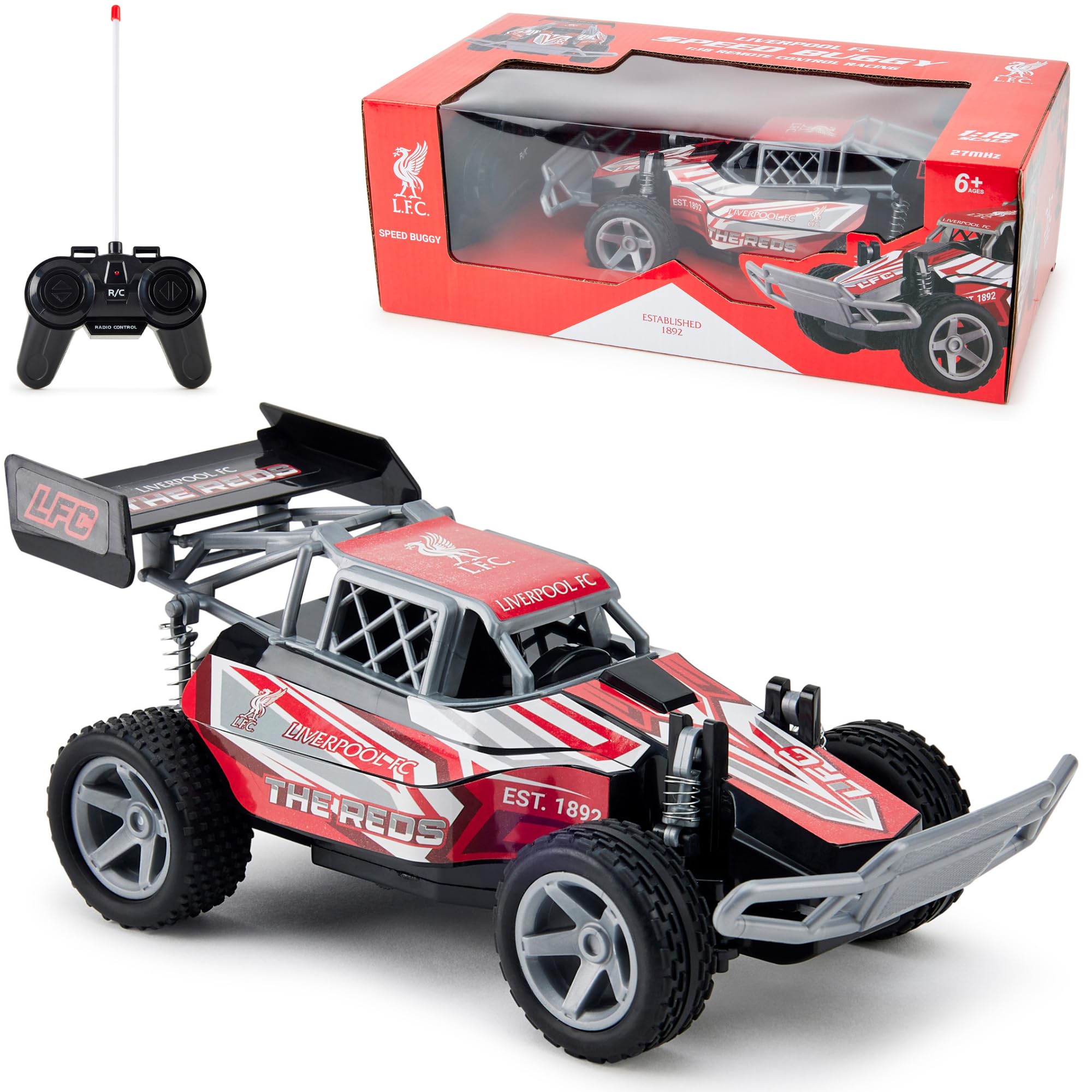 Liverpool FC 1:18 RC Buggy - 2.4GHz Remote Control Vehicle for Kids & Adults
