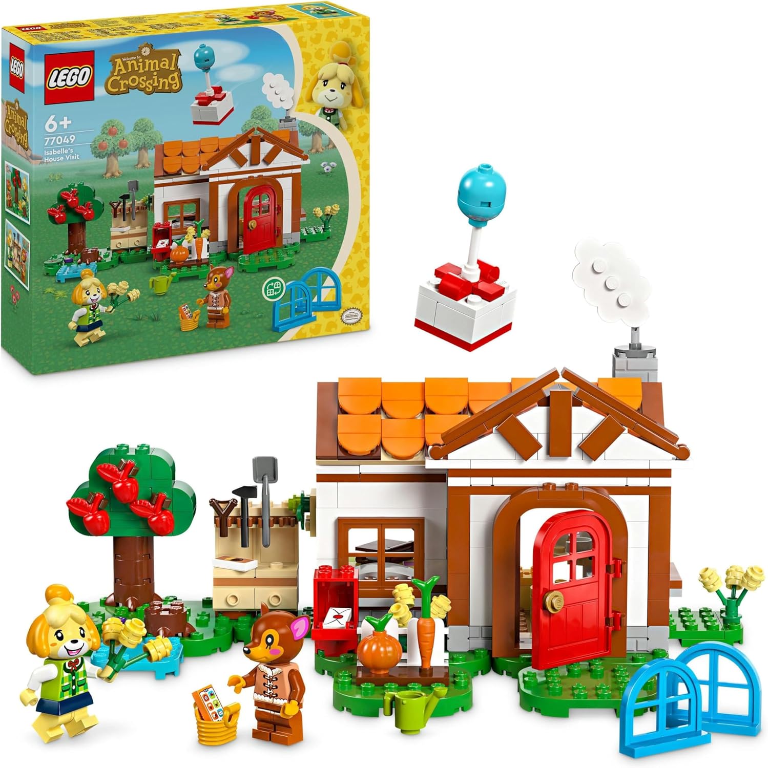 LEGO Animal Crossing Isabelle’s House Visit 77049 – Building Set with Isabelle and Fauna Minifigures