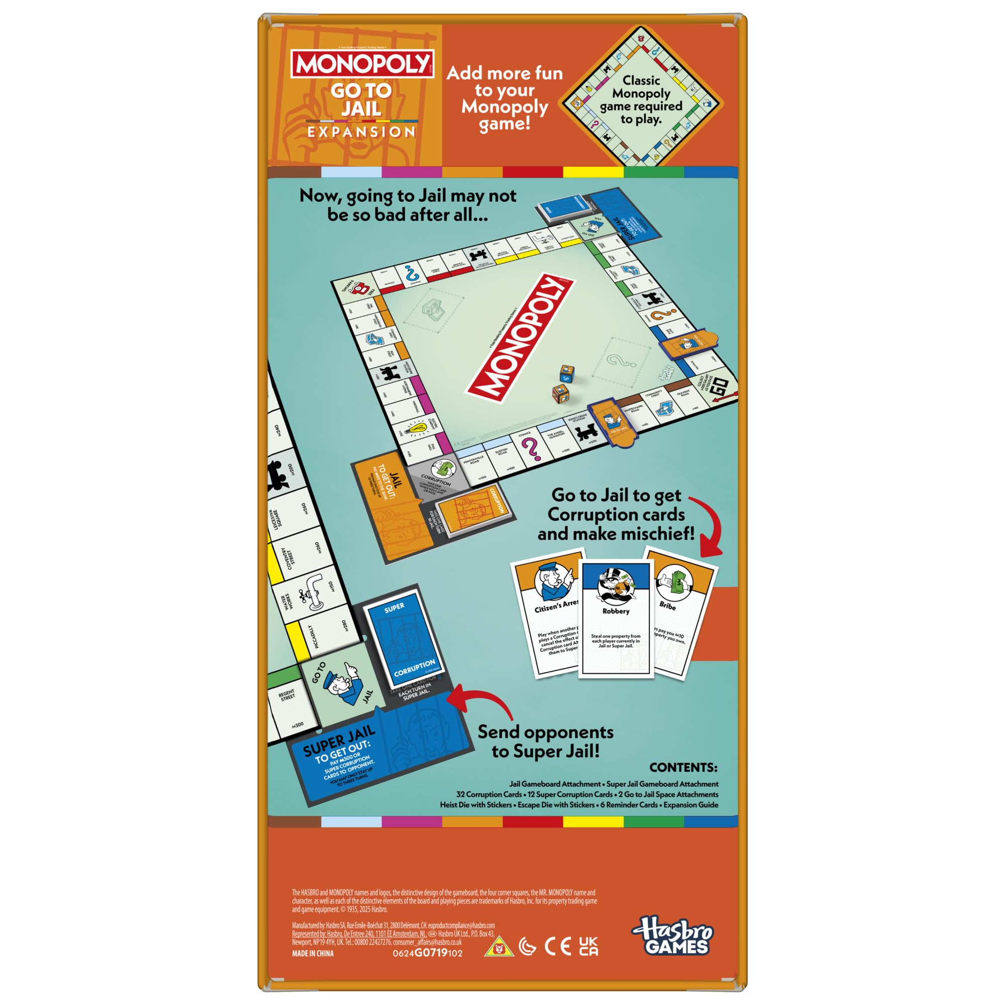 Monopoly Go to Jail Expansion - Play in Half the Time | Ages 8+ | Up to 6 Players