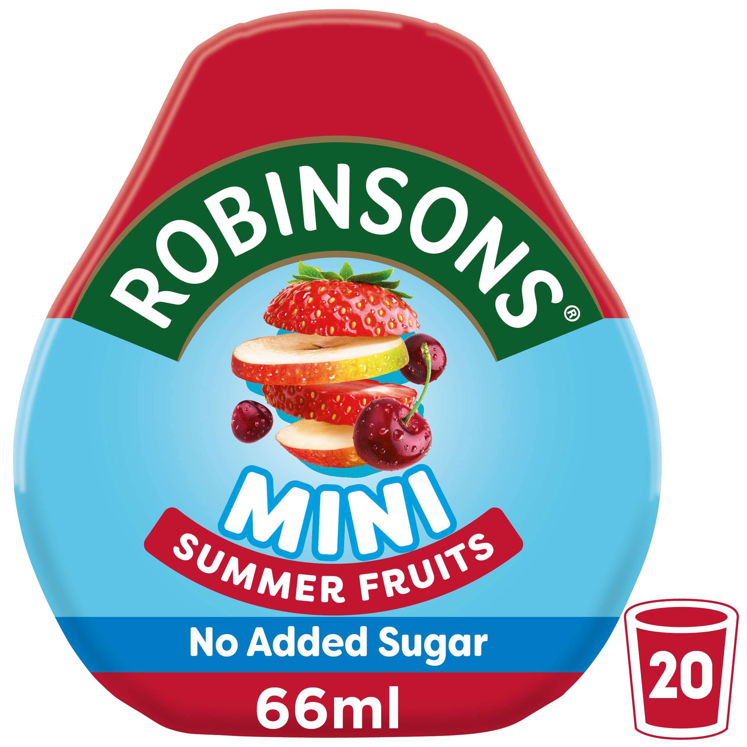 Robinsons Mini Summer Fruits Squash – Ohne Zuckerzusatz, kalorienarm, 66 ml Konzentrat für 20 Getränke 4