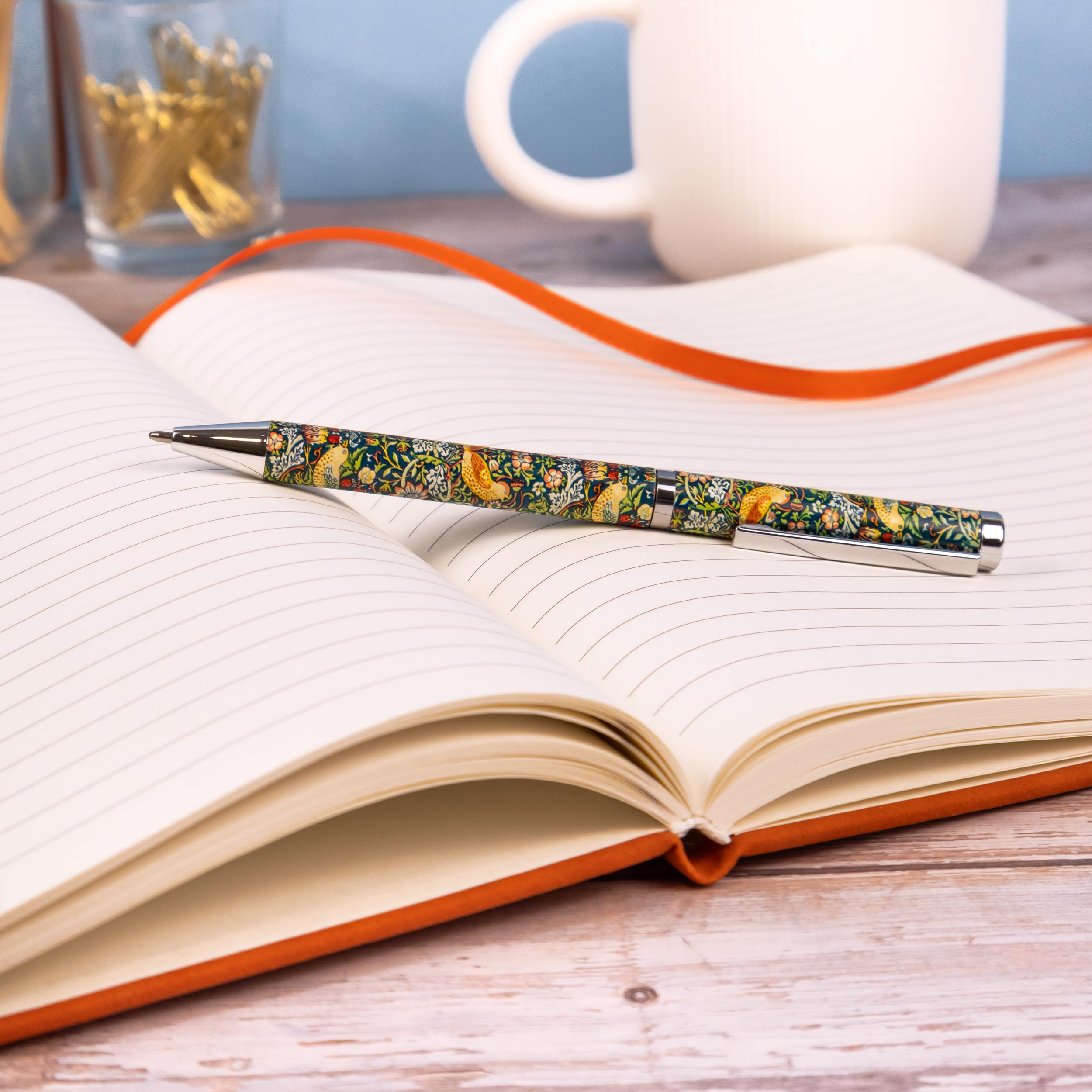 Robert Frederick William Morris Strawberry Thief Ballpoint Pen - Twist Nib, Black Ink | Gift Box Included
