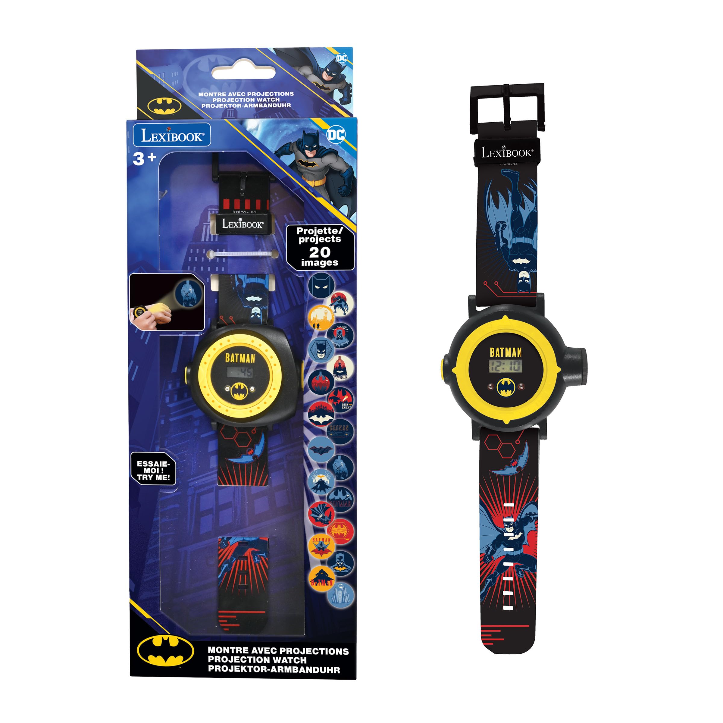 LEXIBOOK Batman Projection Watch - Digital Display | 20 Images | Ages 3+ | Black/Yellow 2