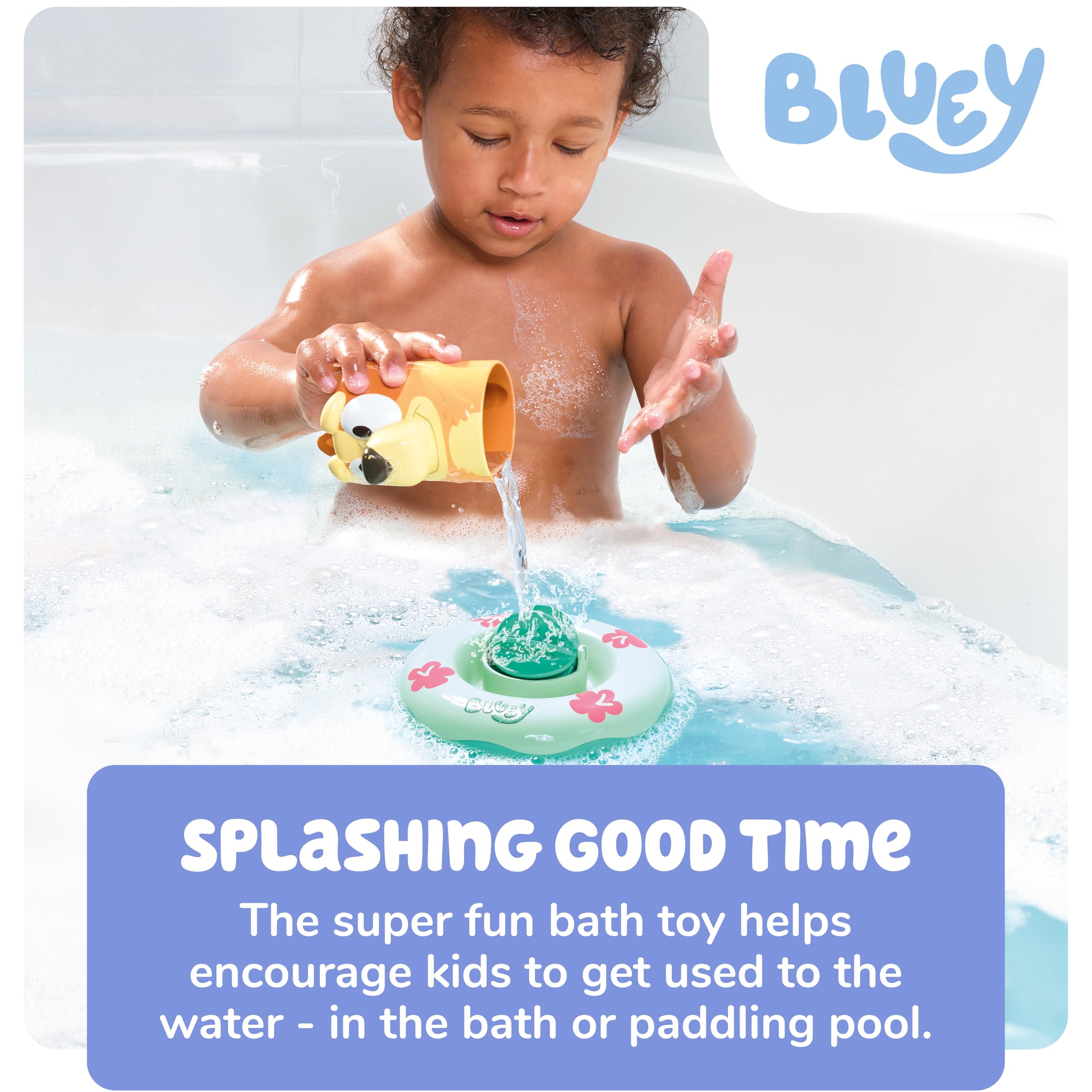 TOMY Toomies Bluey Splash and Float Bingo - Bath Toy Cup with Water Wheel for 18 Months+ 11