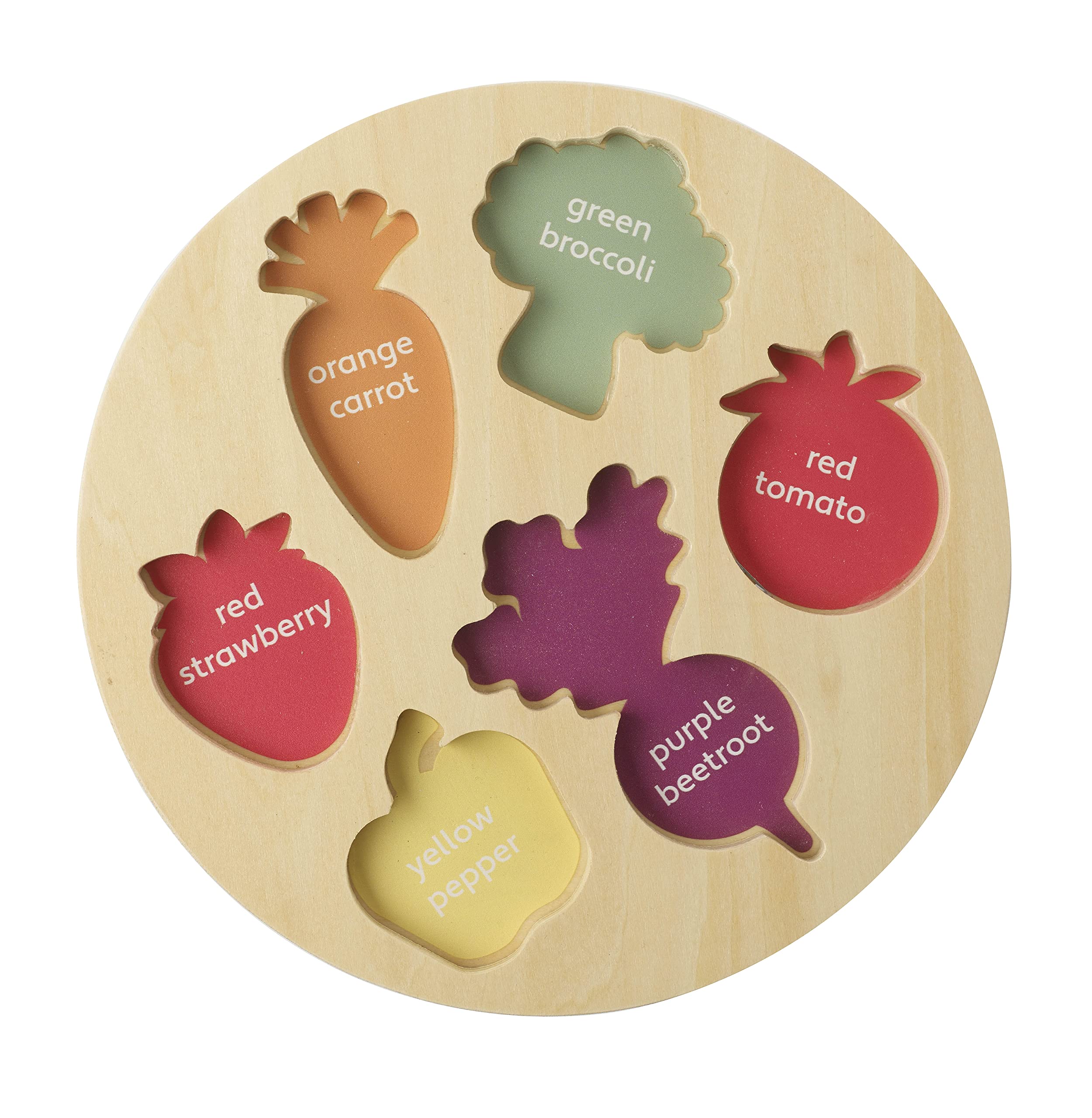Happy Veggies Wooden Puzzle Board - Educational Shape Sorting Toy for Toddlers 18M+ 8