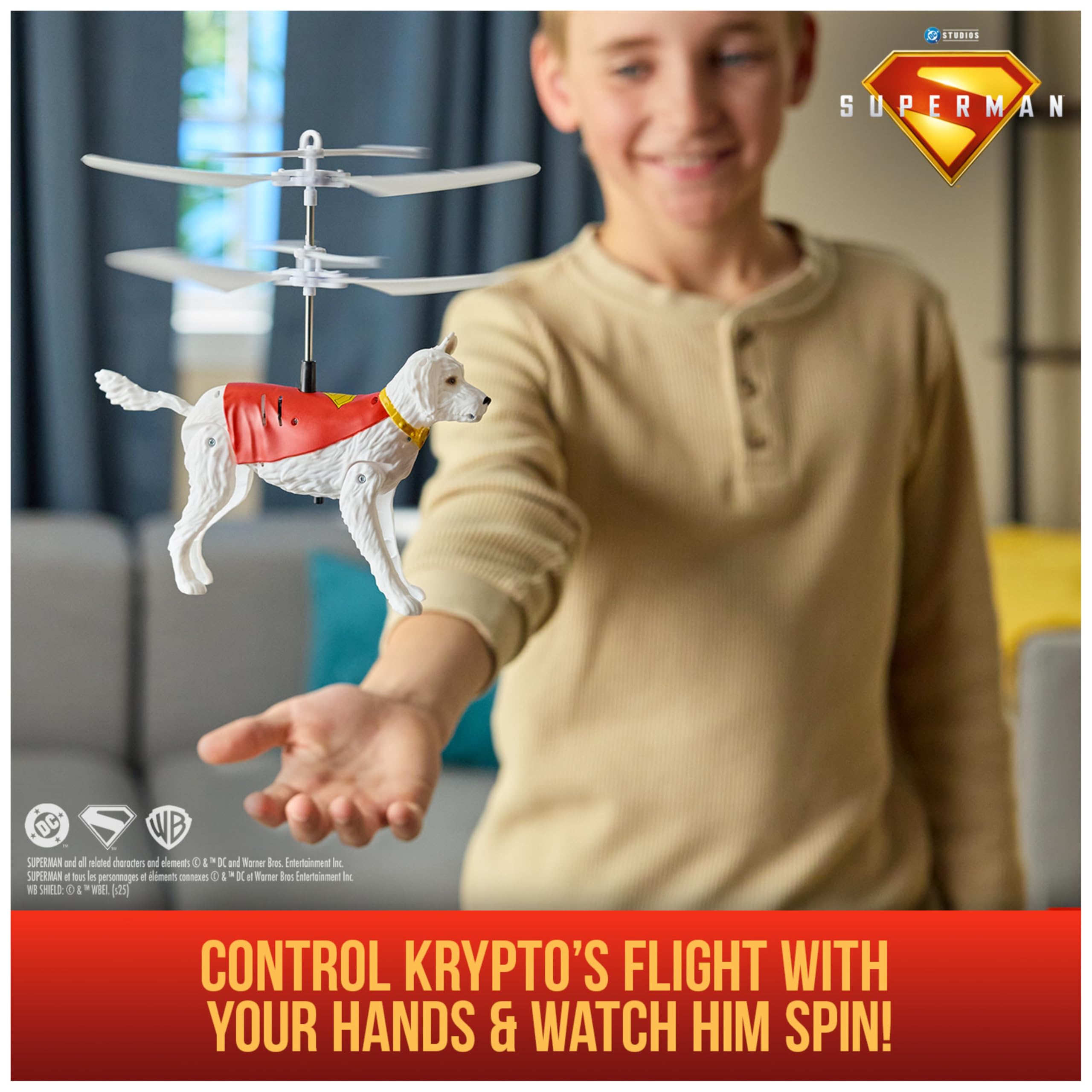 SUPERMAN Up in the Sky! Flying Krypto RC Toy - Hand-Controlled Flight, Ages 4+ 9
