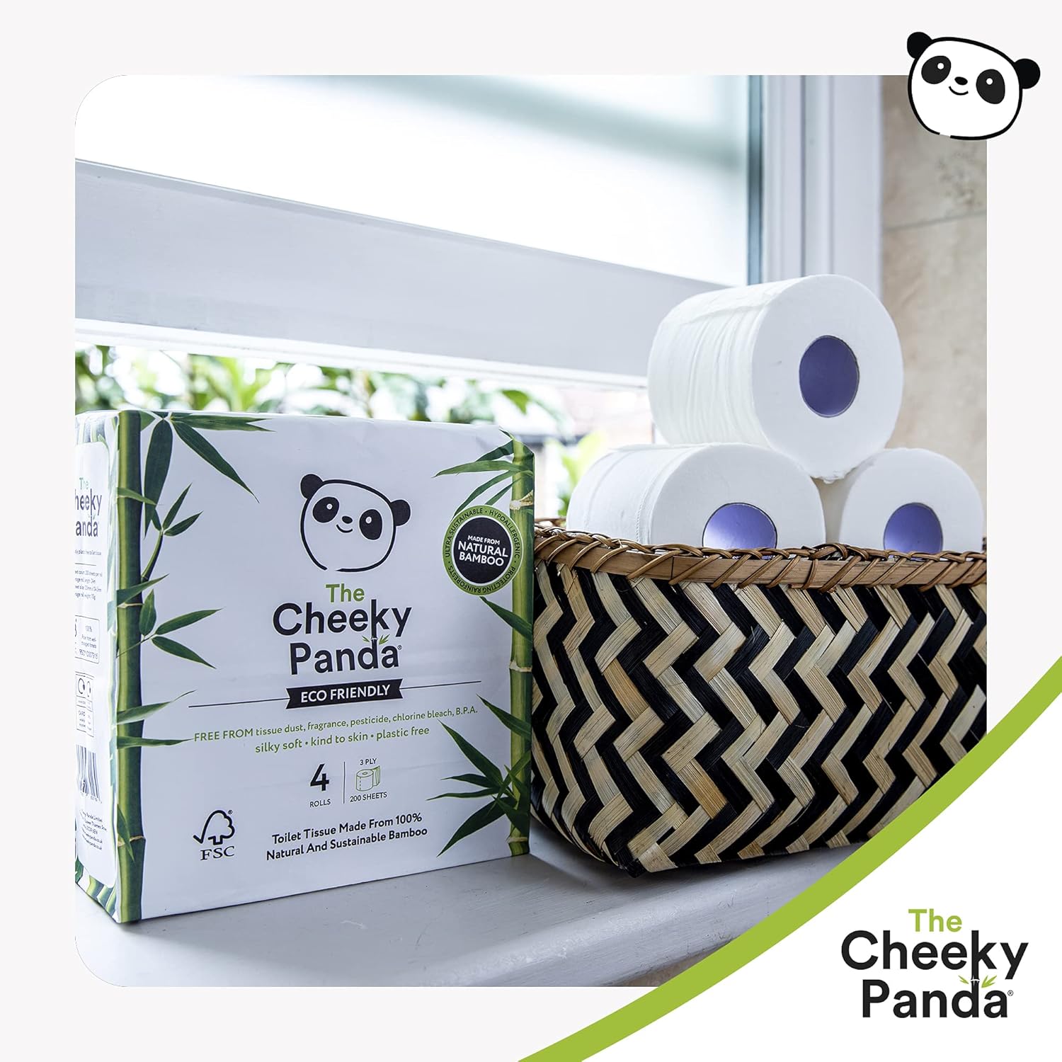 The Cheeky Panda – Bambus-Toilettenpapier (4er-Packung, 3-lagig, 200 Blatt) 8