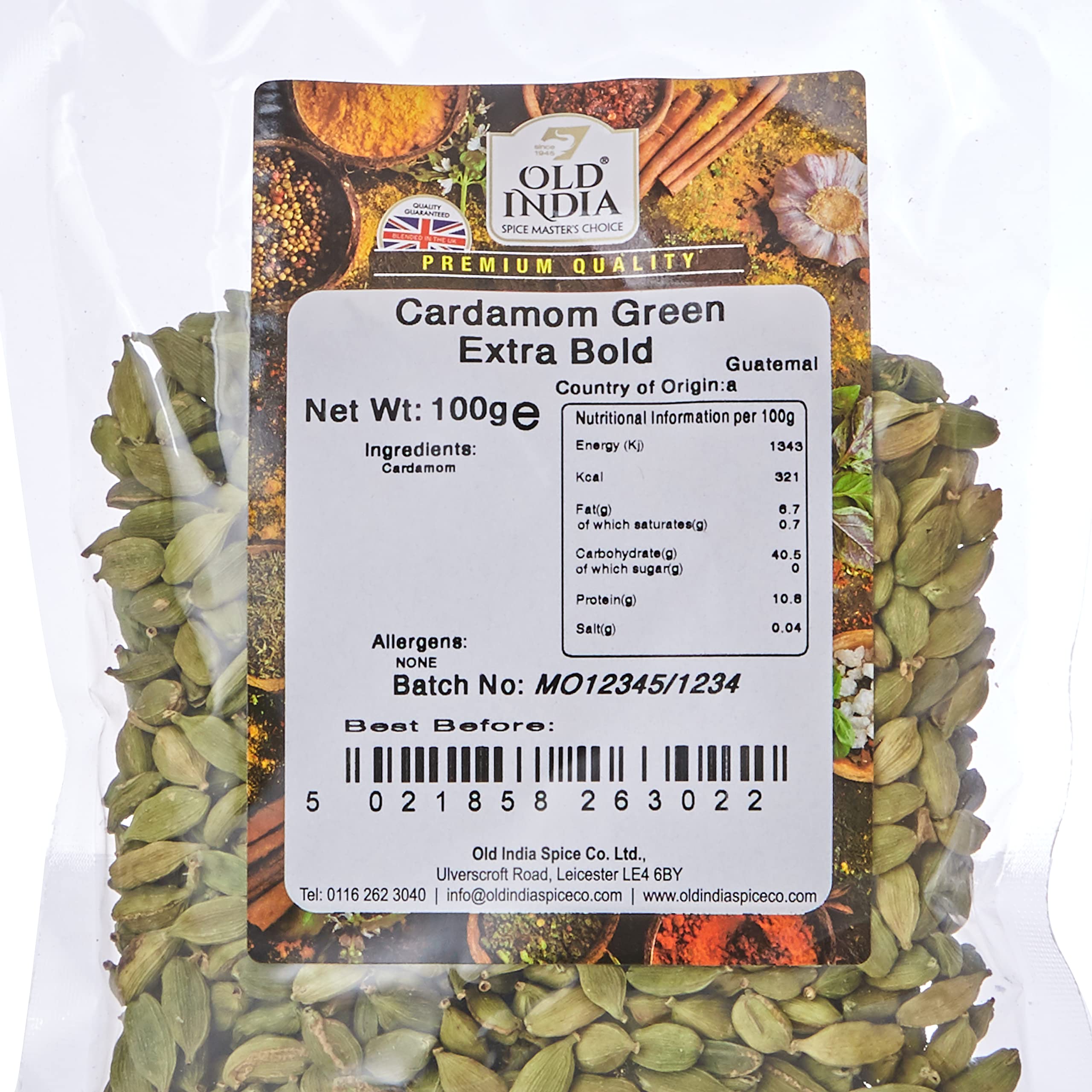 Old India Green Cardamom Extra Bold - Whole Spice | 100g