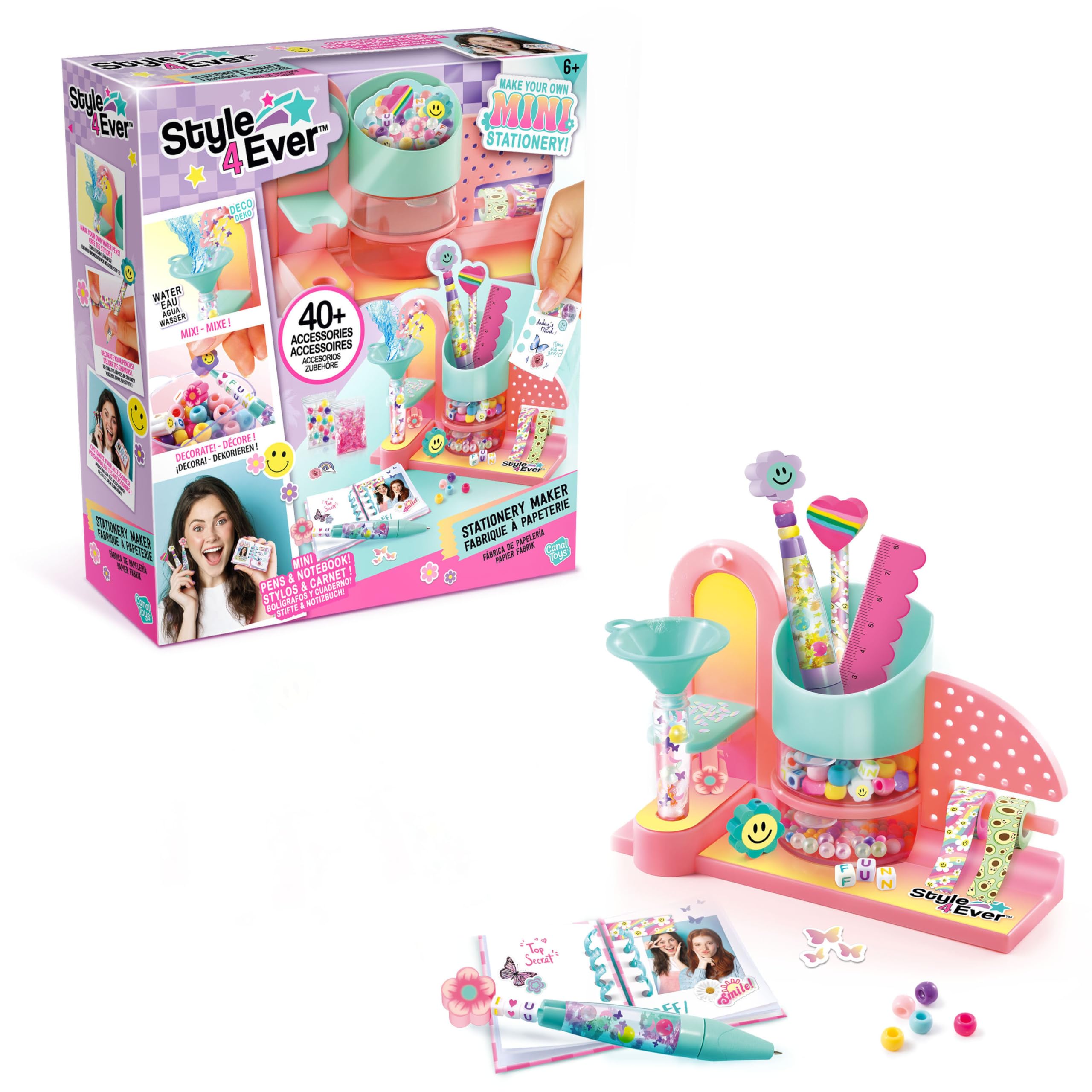 Canal Toys Mini Stationery Factory Set - Create & Customize Pens, Pencils & Notebooks