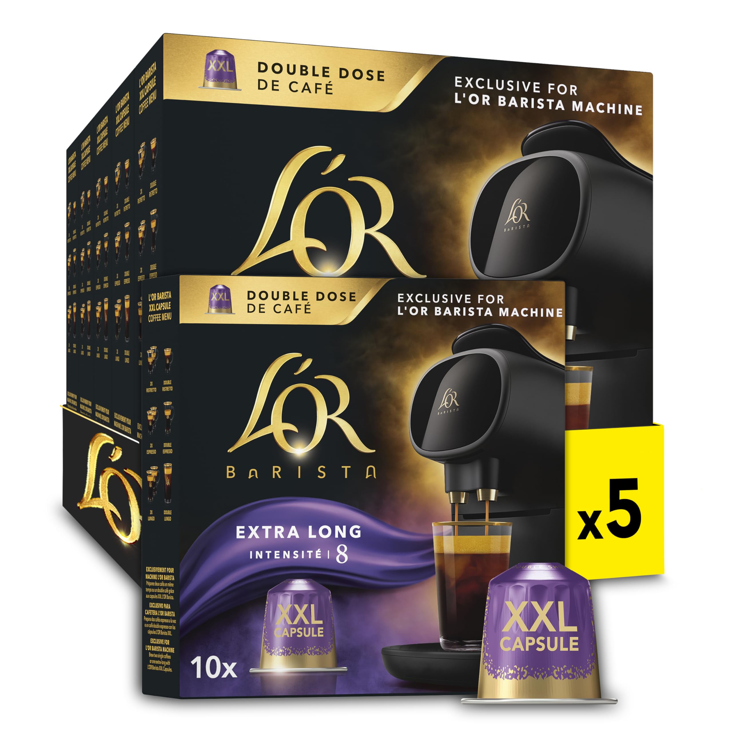 L'OR BARISTA Double Lungo Profondo XXL Aluminium Coffee Capsules (50 Pods) for L'OR BARISTA Machines