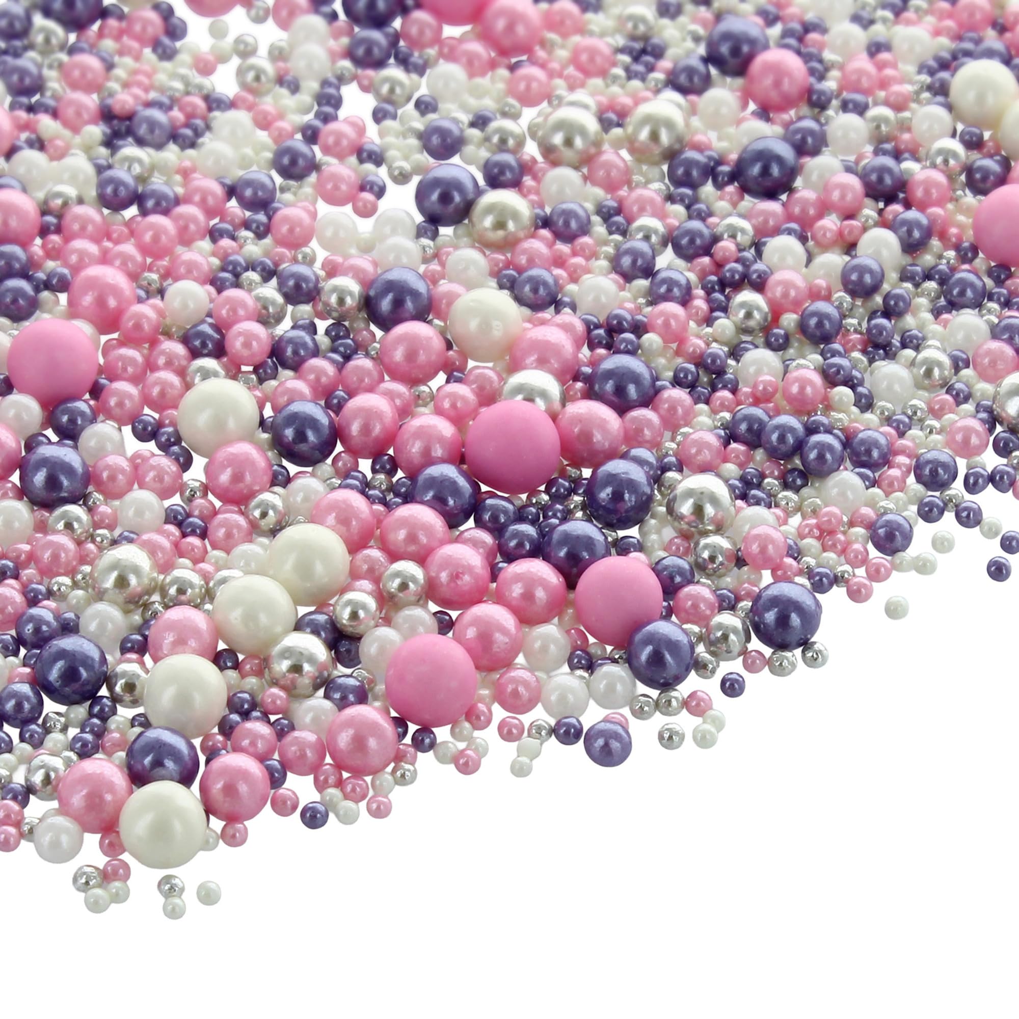 Baked with Love - Blossom Pearl Sprinkles Edible Cake Decorations | 100g | Pink, Purple, Silver 7