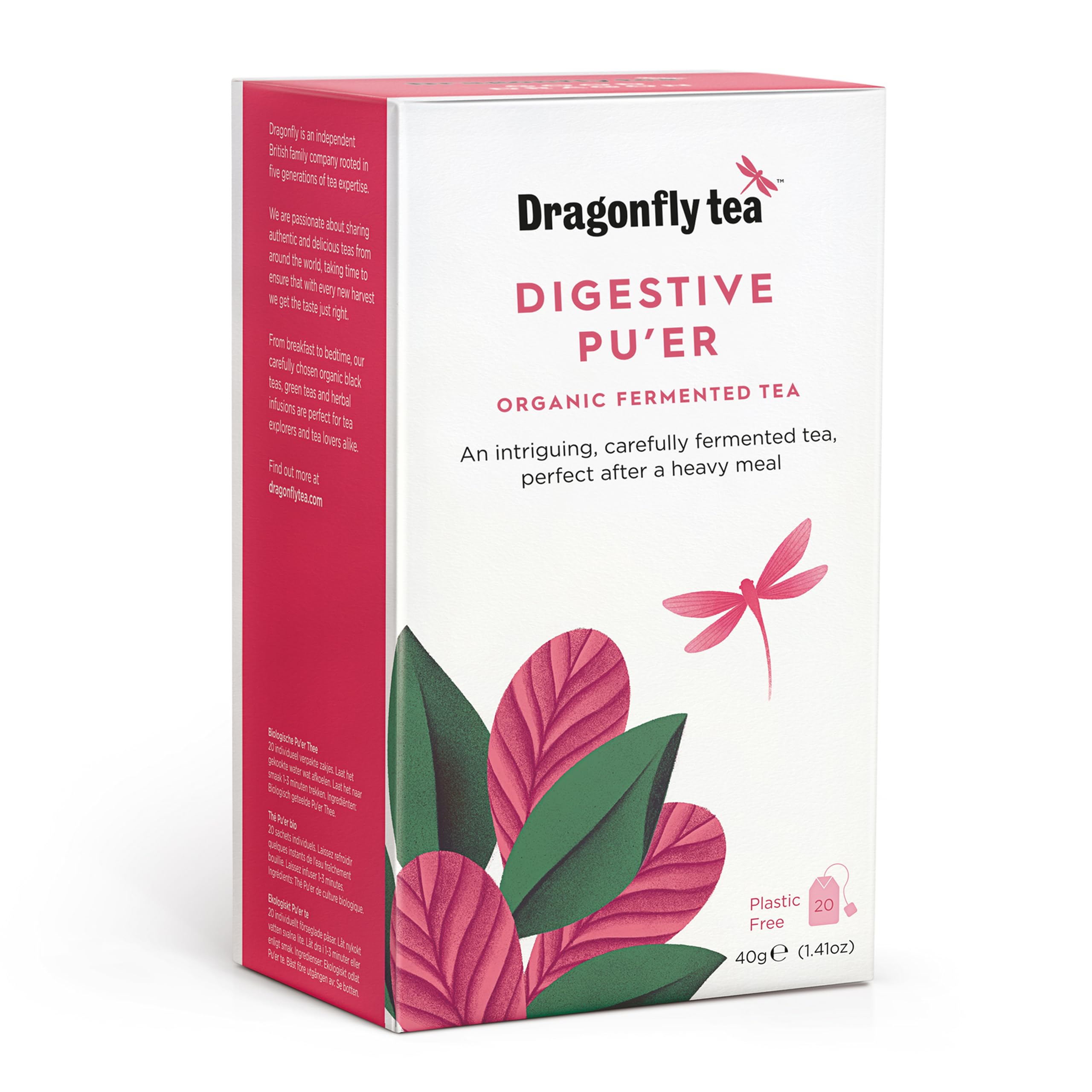 Dragonfly Tea – Good Dragon Bio-Pu'er-Tee, 80 Teebeutel (4er-Packung)