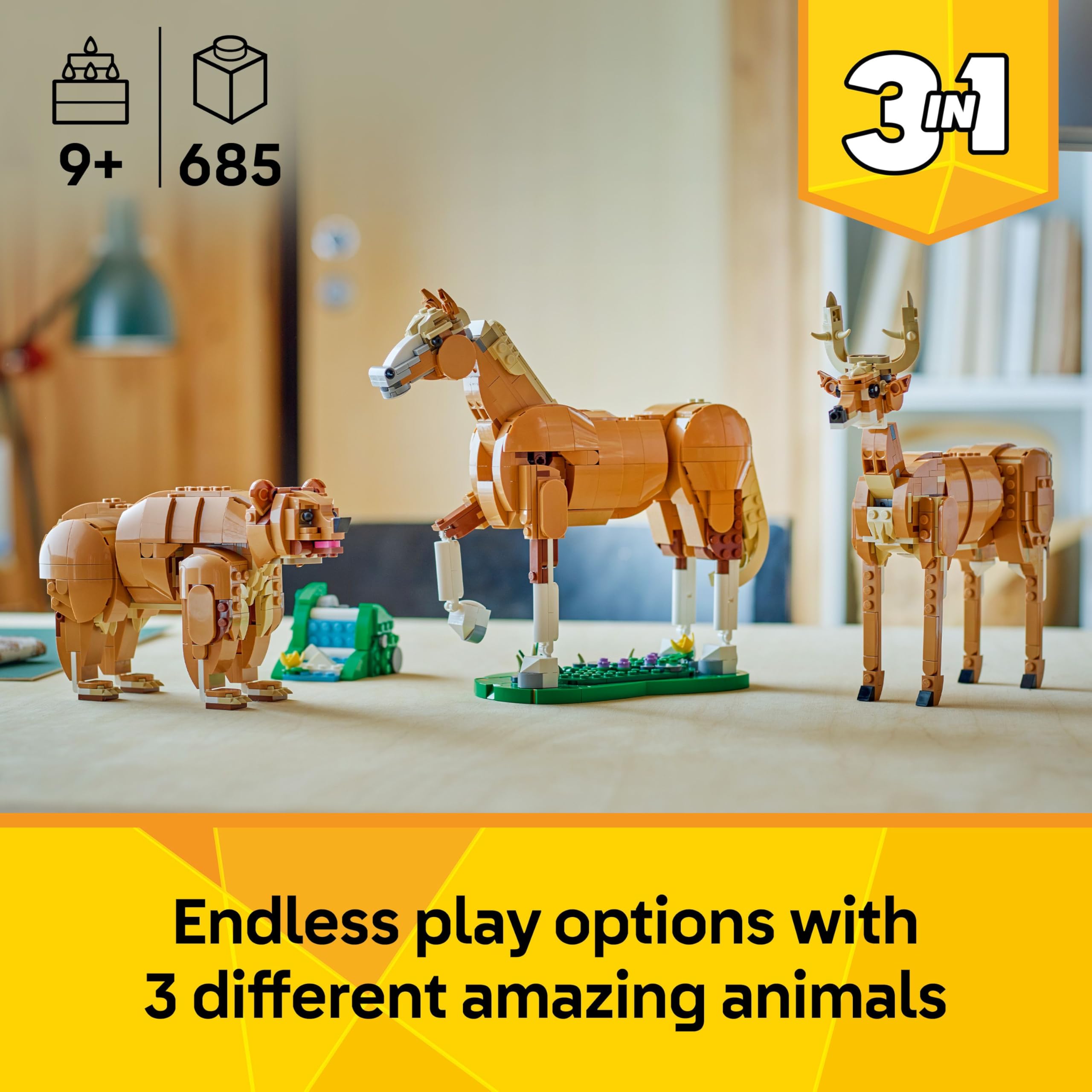LEGO Creator 3in1 Beautiful Horse Toy - 3 Animal Building Sets for Ages 9+ 8