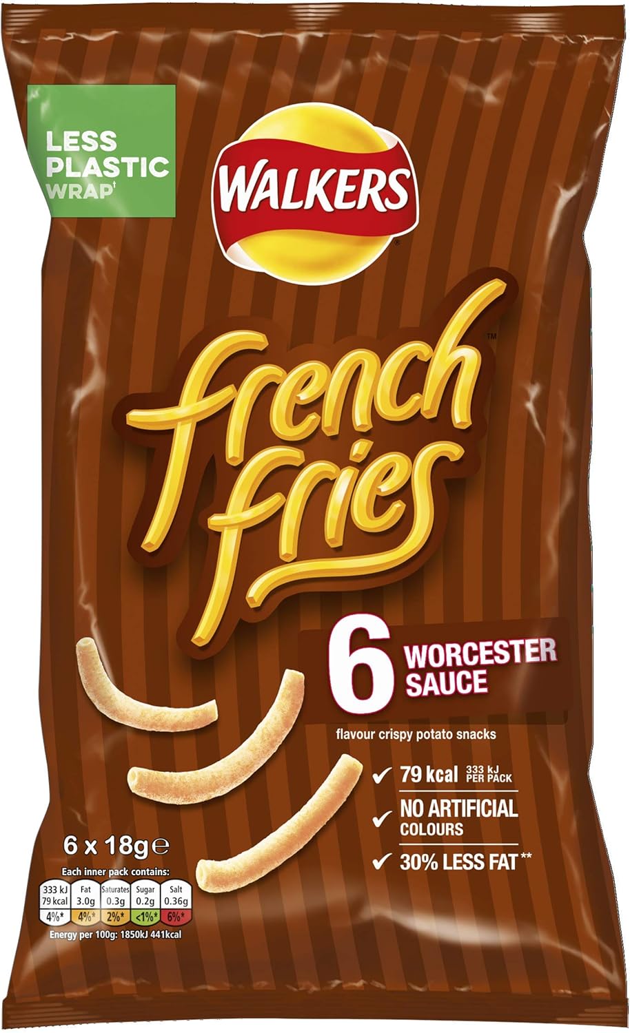 Walkers French Fries Worcestershire Sauce Flavour Multipack Crisps 6x18g 4