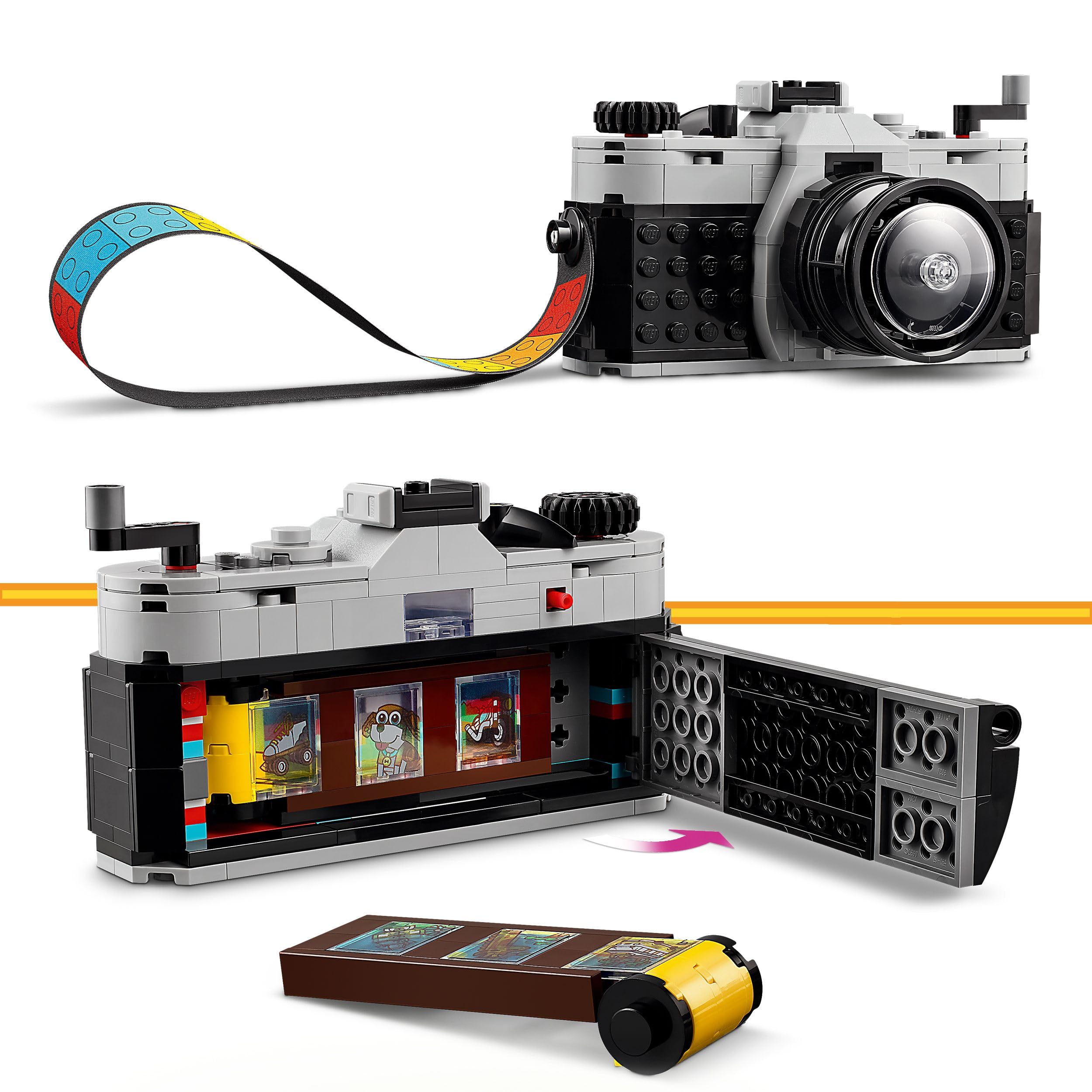 LEGO Creator 3in1 Retro Camera Toy to Video Camera to TV Set, Kids' Desk Decoration or Bedroom Accessories, Photography Gifts for Girls and Boys Aged 8 Plus Years Old Who Enjoy Creative Play 31147 5