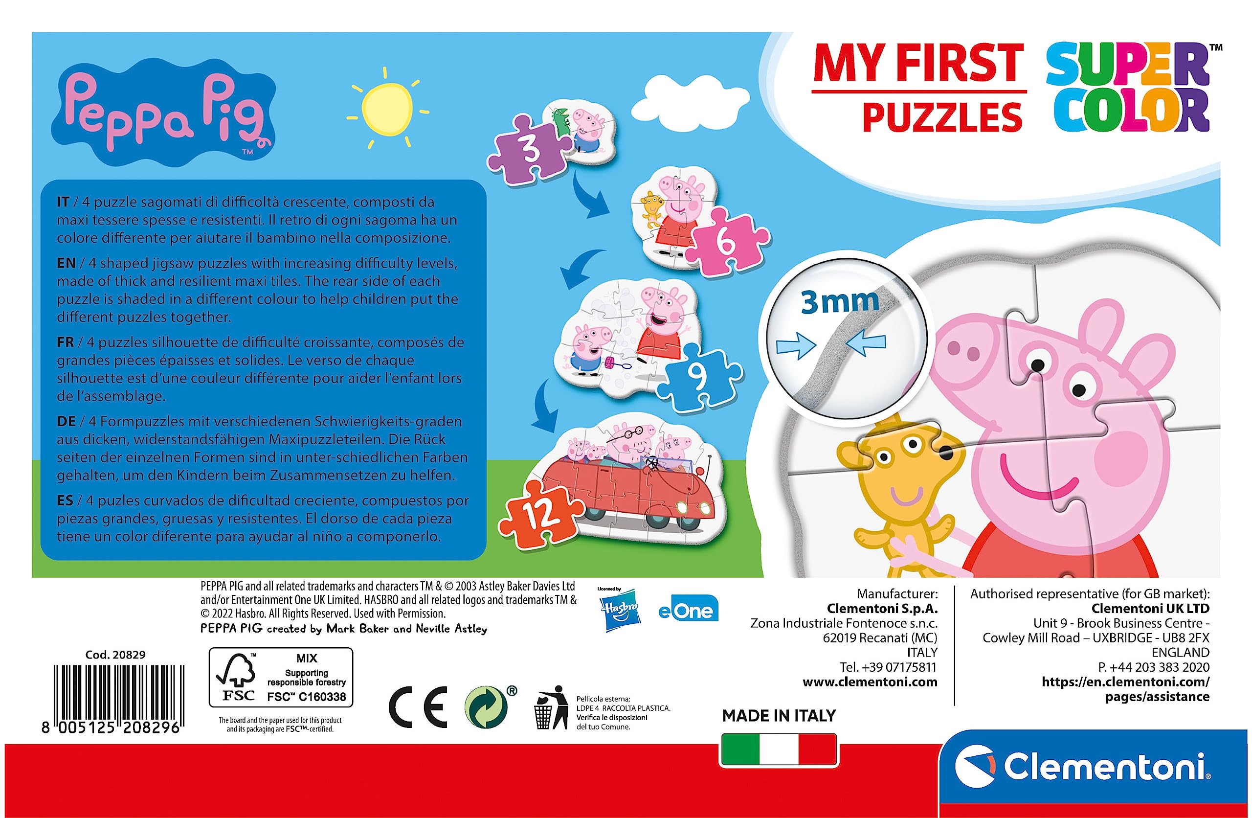 Clementoni Peppa Pig My First Puzzles - 30-Piece Educational Puzzle Set for Toddlers 2+ 4