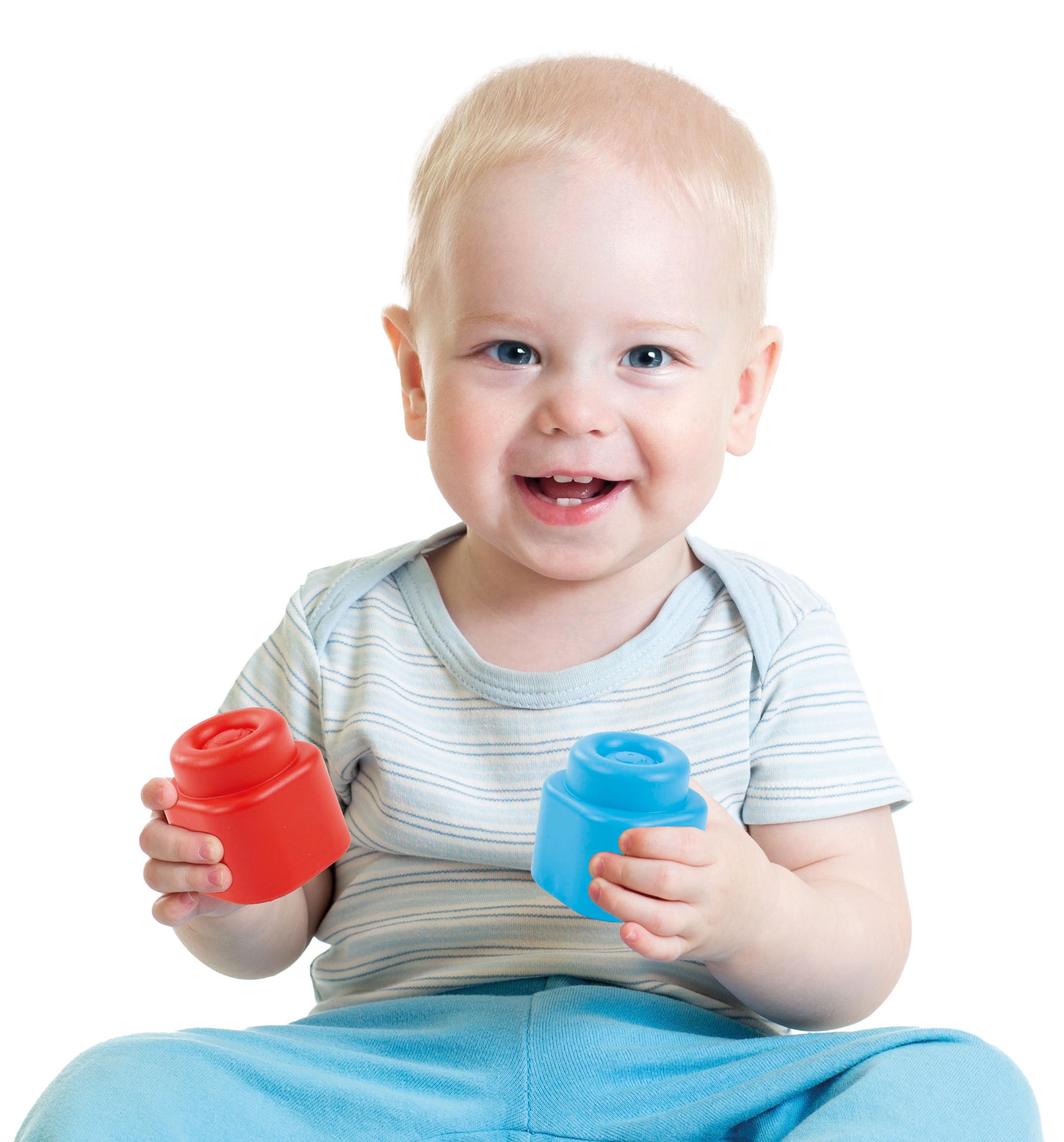 Clementoni Baby Soft Blocks - 20-Piece Ultra-Soft Building Set for Babies 6M+ 8