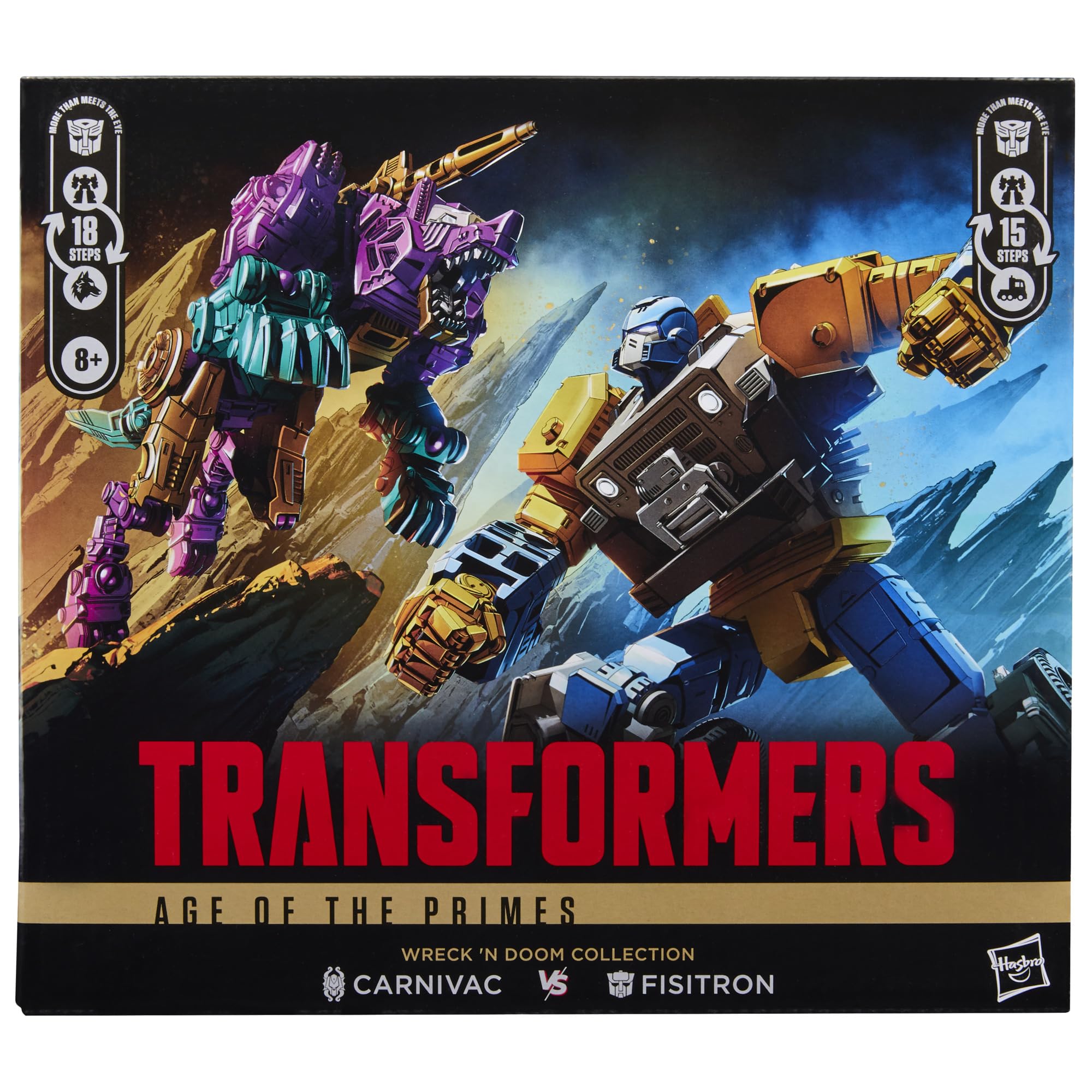 Transformers Age of the Primes Wreck ‘n Doom Collection Fisitron and Carnivac Action Figures