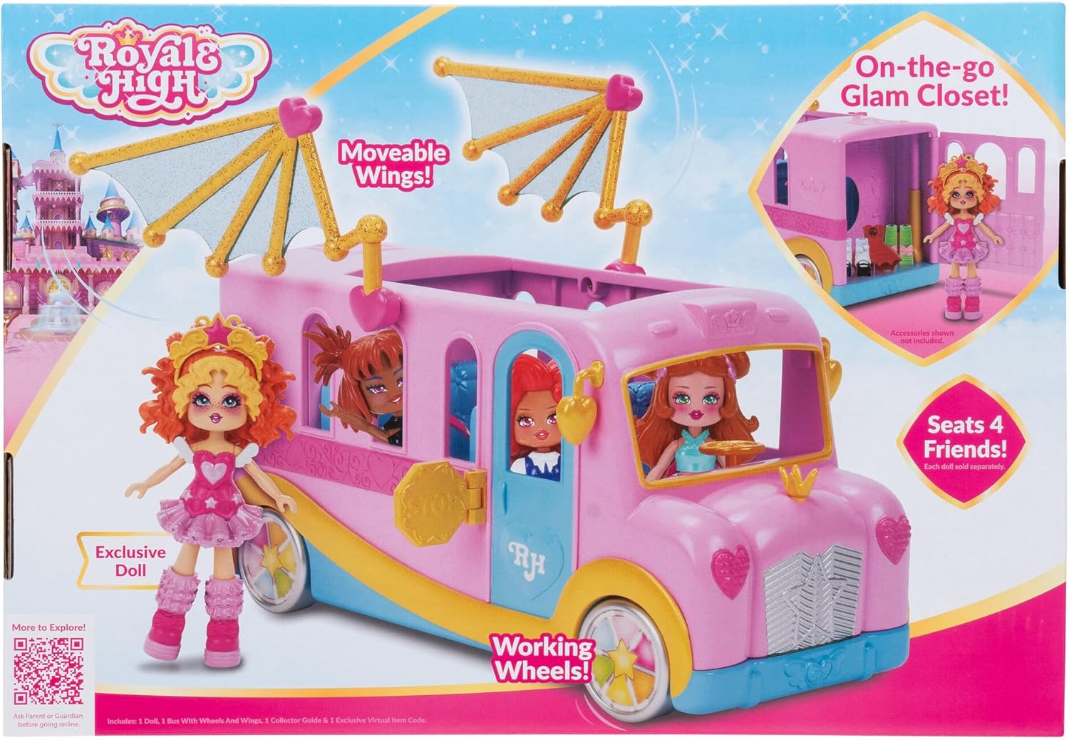Royale High Bus & Glam Closet - Exclusive Doll & Virtual Game Code 9