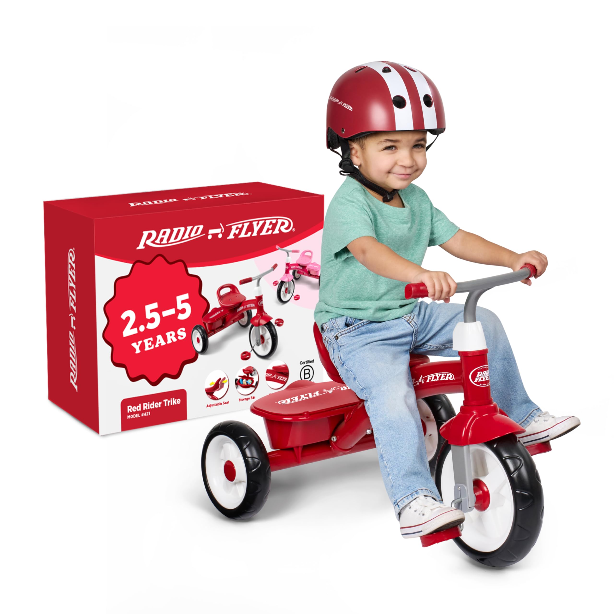 Radio Flyer Red Rider Trike - Adjustable Seat, Quiet Ride Tires | Ages 2.5-5 8