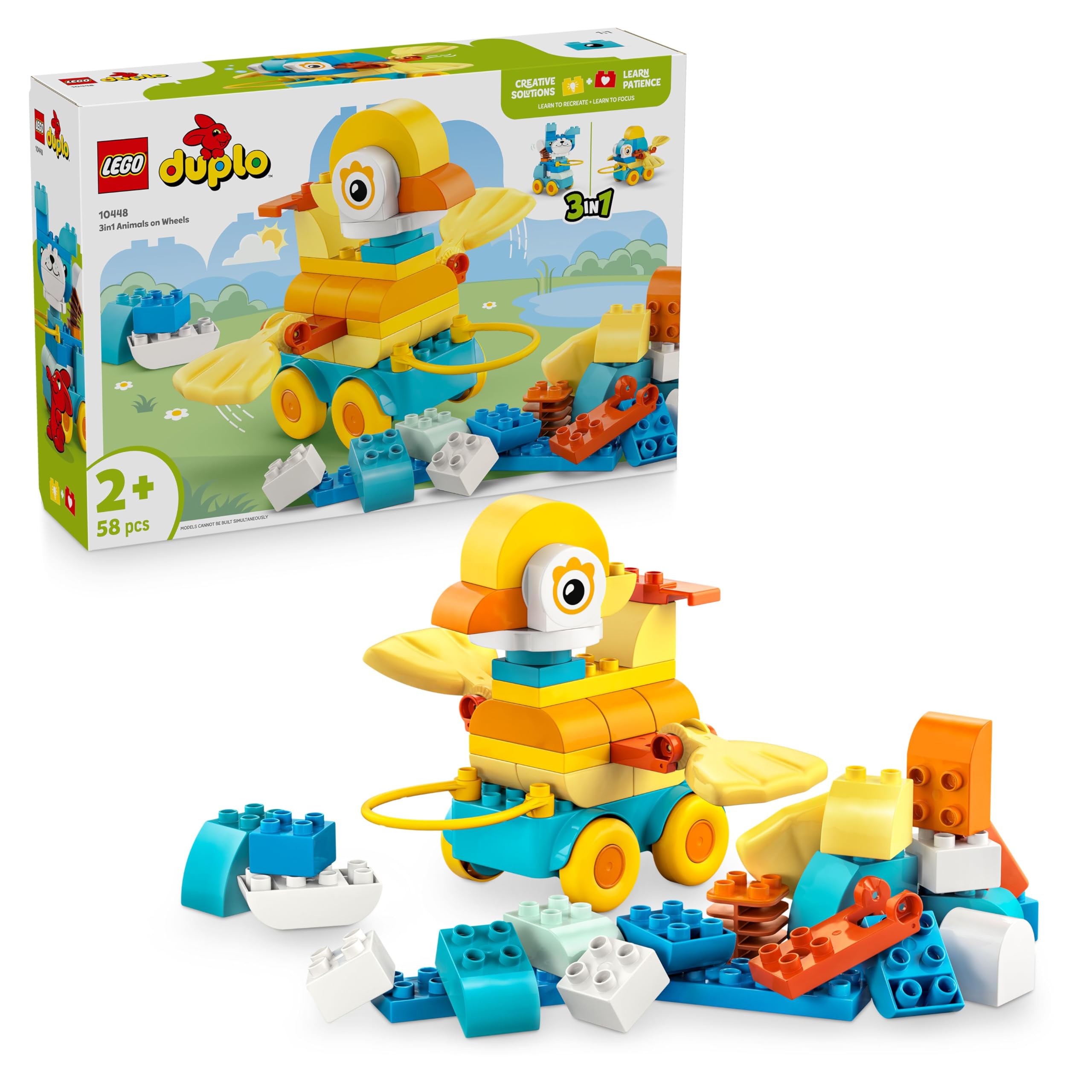 LEGO DUPLO Town 10448 3in1 Animals on Wheels Building Set | Ages 2+