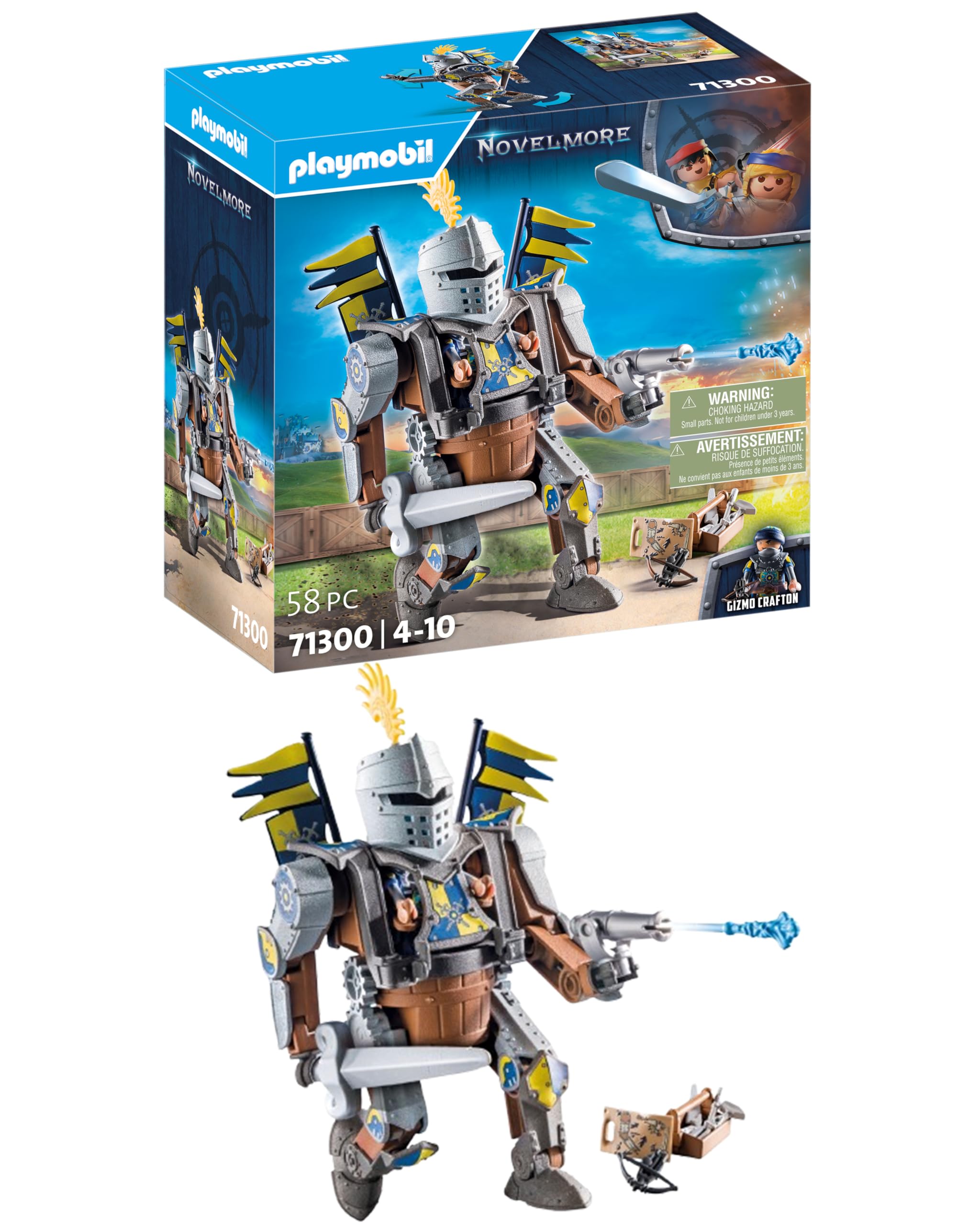 Playmobil 71300 Novelmore Combat Robot Playset - Knight Gizmo Crafton with Action Figure & Accessories, Ages 4+