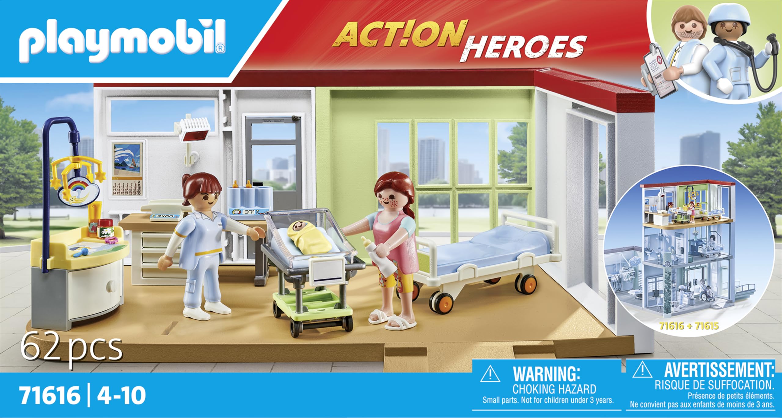 Playmobil 71616 Action Heroes Maternity Ward Playset - Educational Role Play for Ages 4+ 4