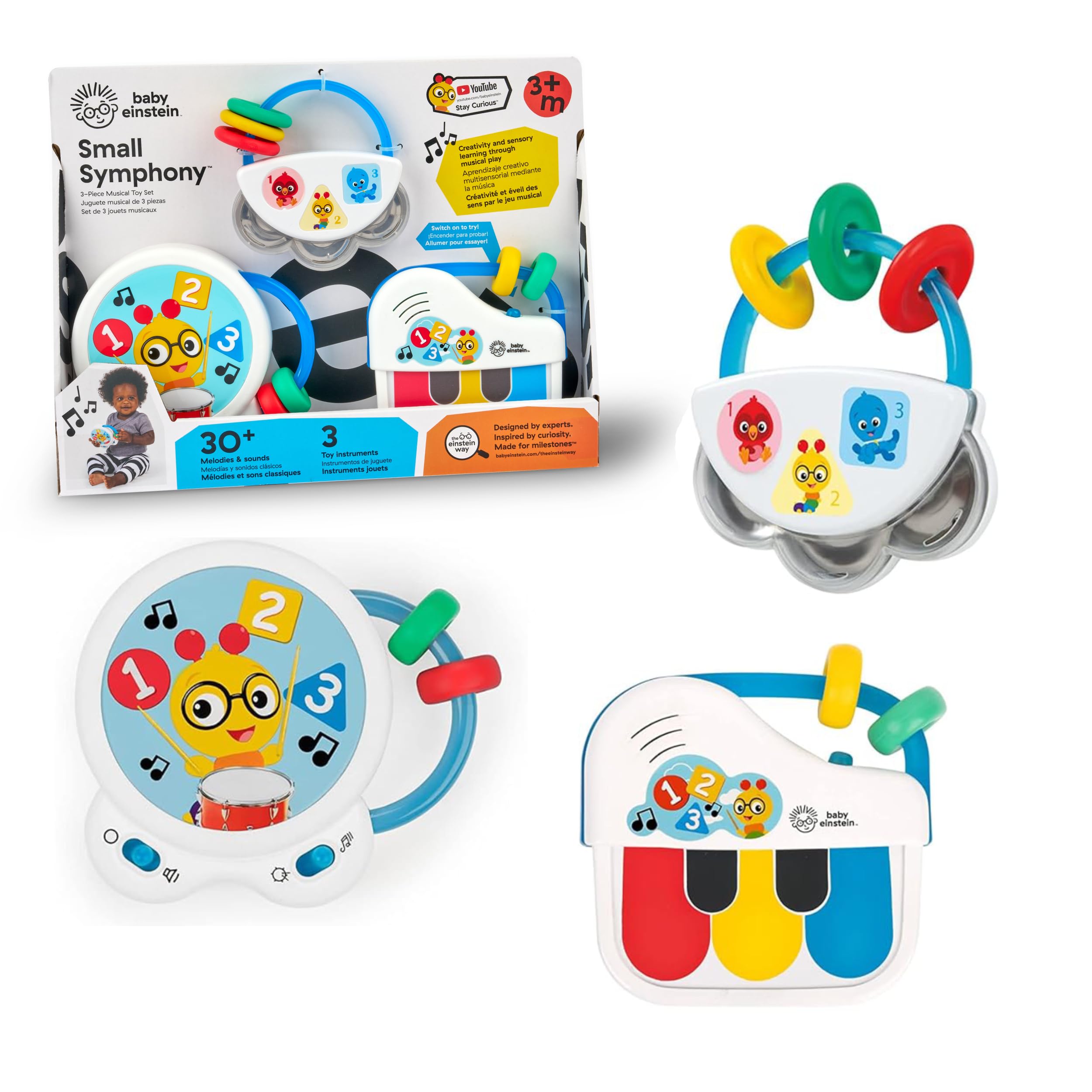 Baby Einstein Small Symphony 3-Piece Musical Toy Set for Ages 3+ Months