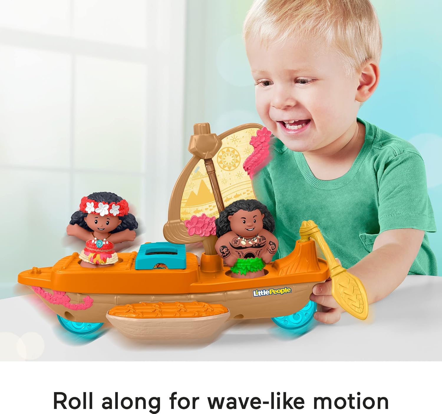 Disney Princess Moana & Maui's Canoe by Little People - Interactive Playset for Toddlers 18M+ 4