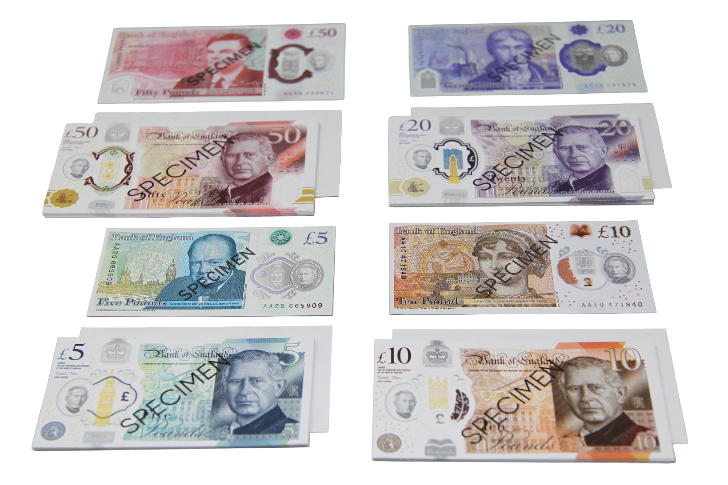 Wissner Active Learning UK Pound Banknotes - 80pcs Educational Play Money Set