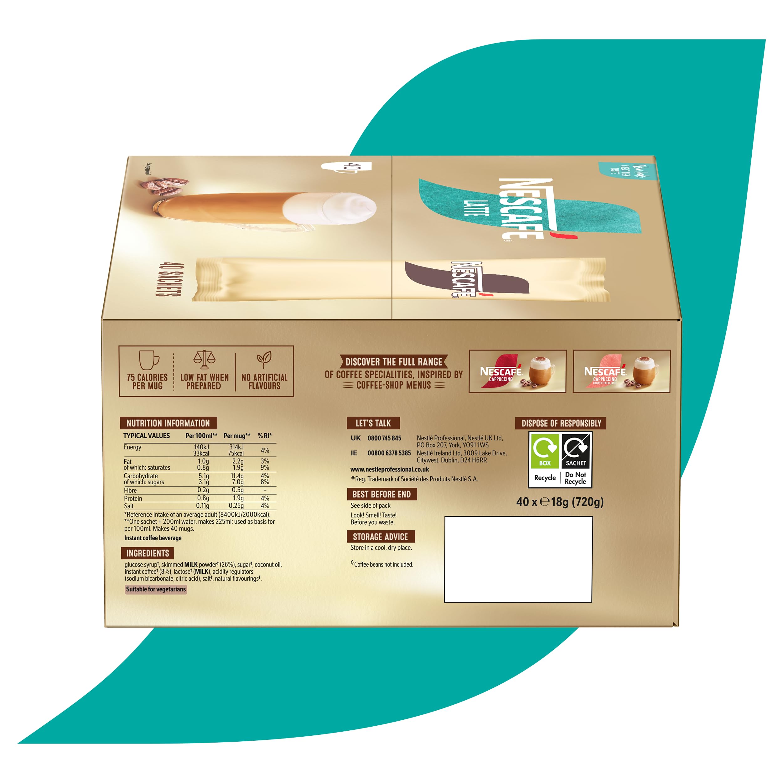 NESCAFÉ Gold Latte Instantkaffee-Beutel – 40 x 18 g 7